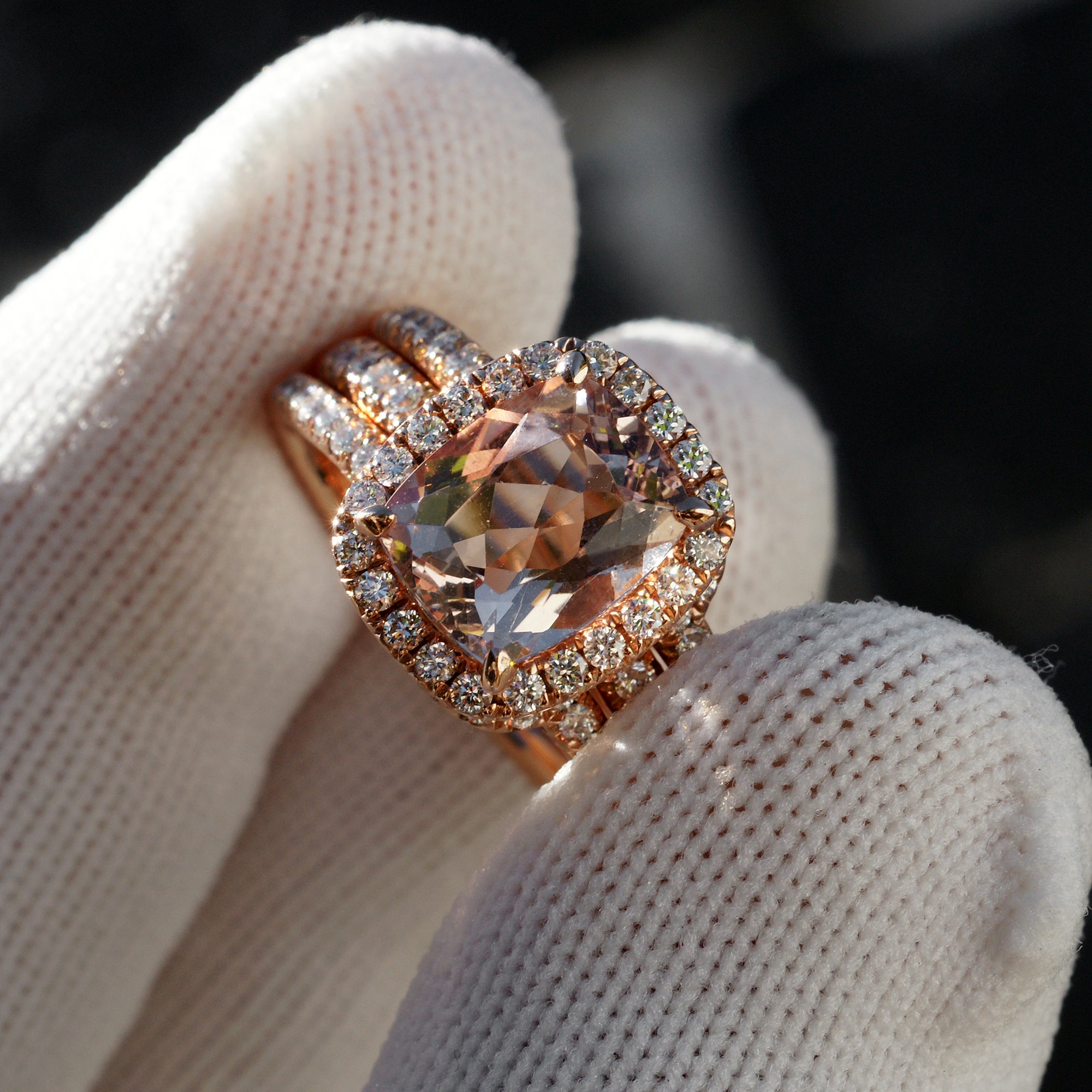 Morganite rose gold on sale engagement rings