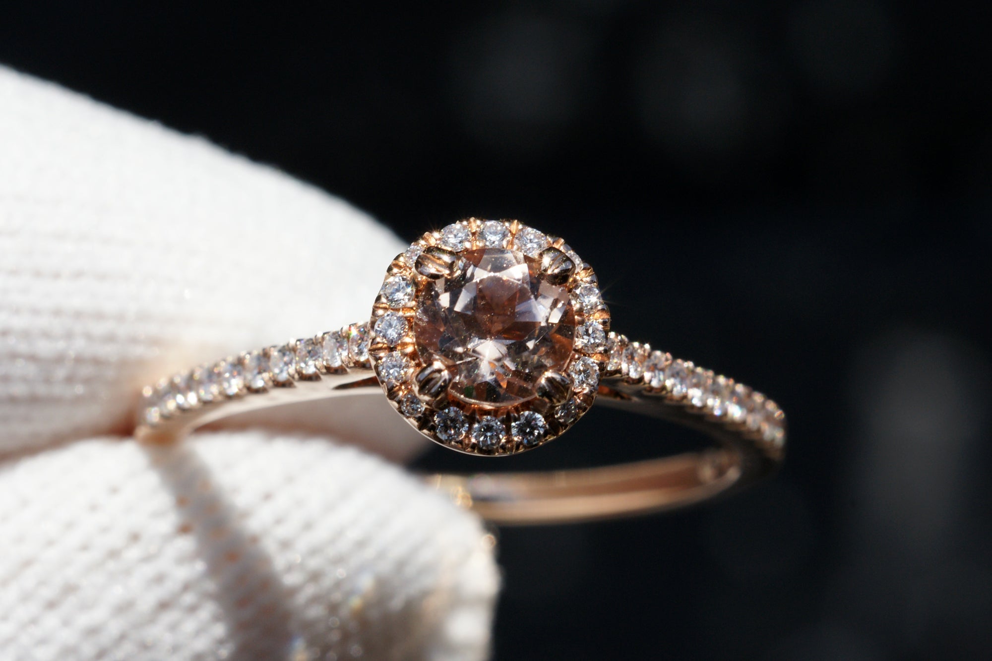 Champagne diamond ring hot sale rose gold