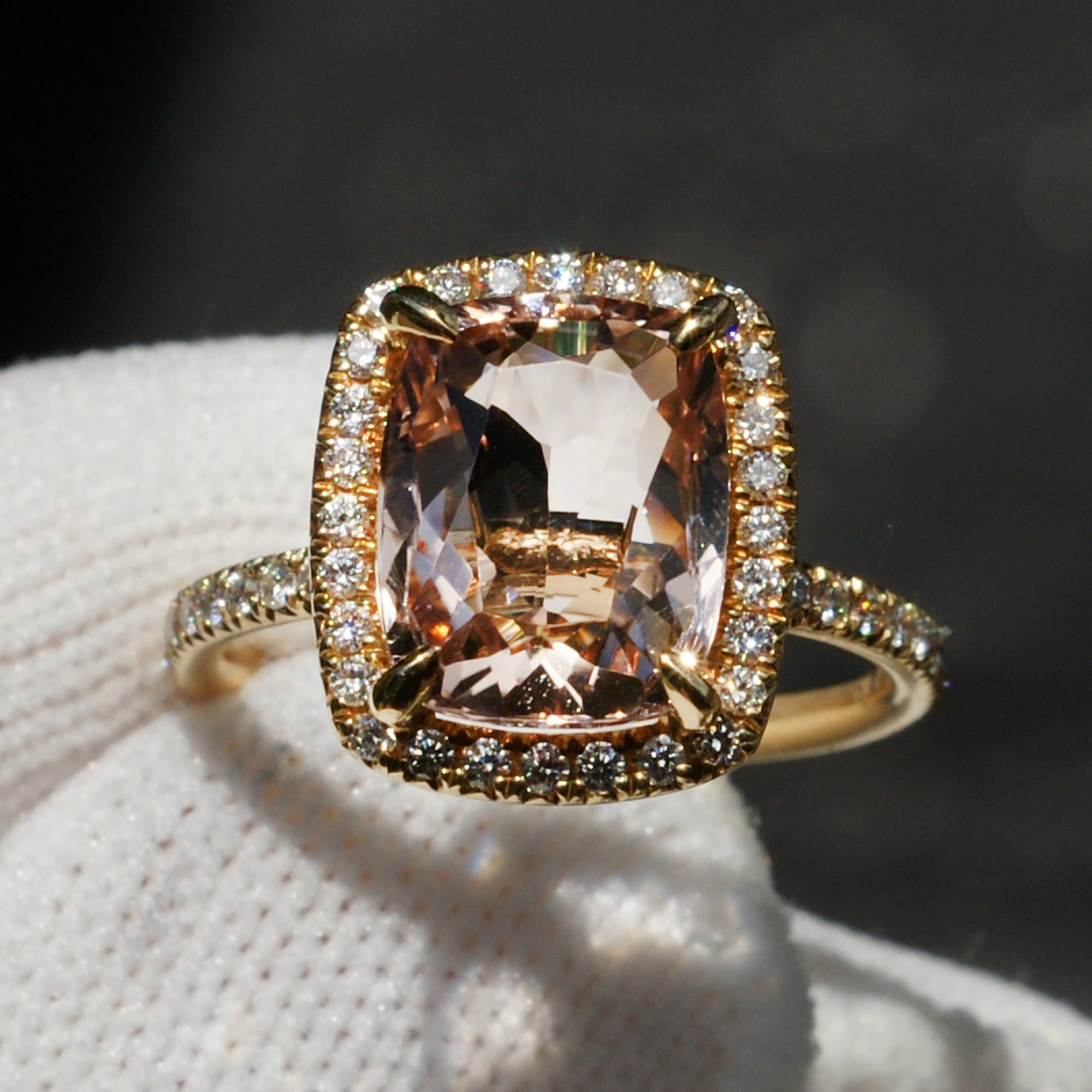 Morganite yellow deals gold ring