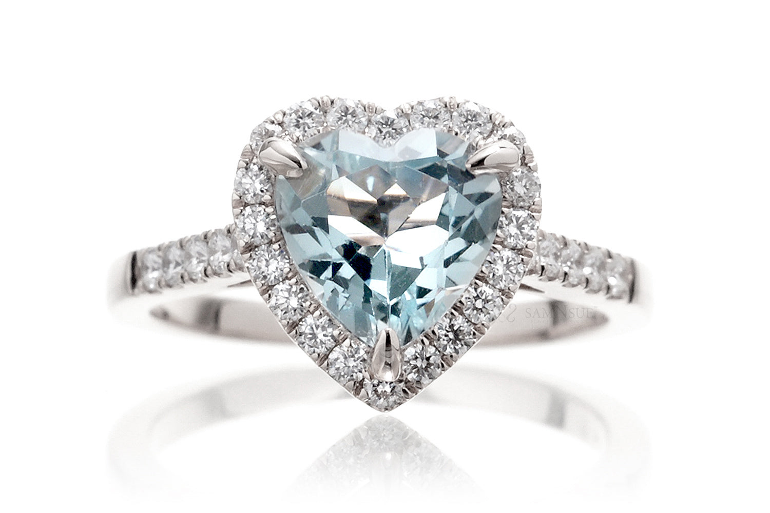 Aquamarine heart deals ring