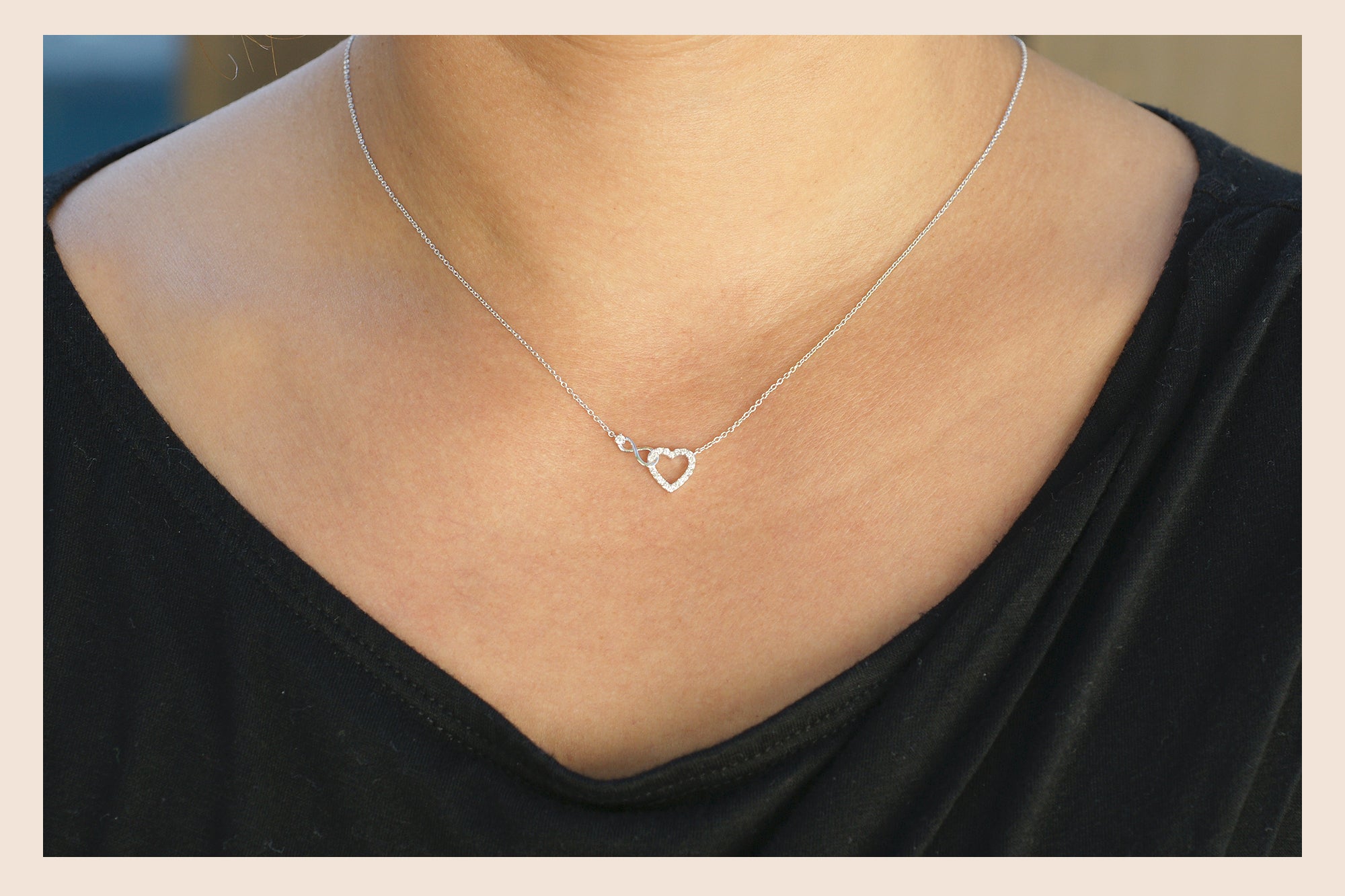 Infinity heart deals diamond necklace