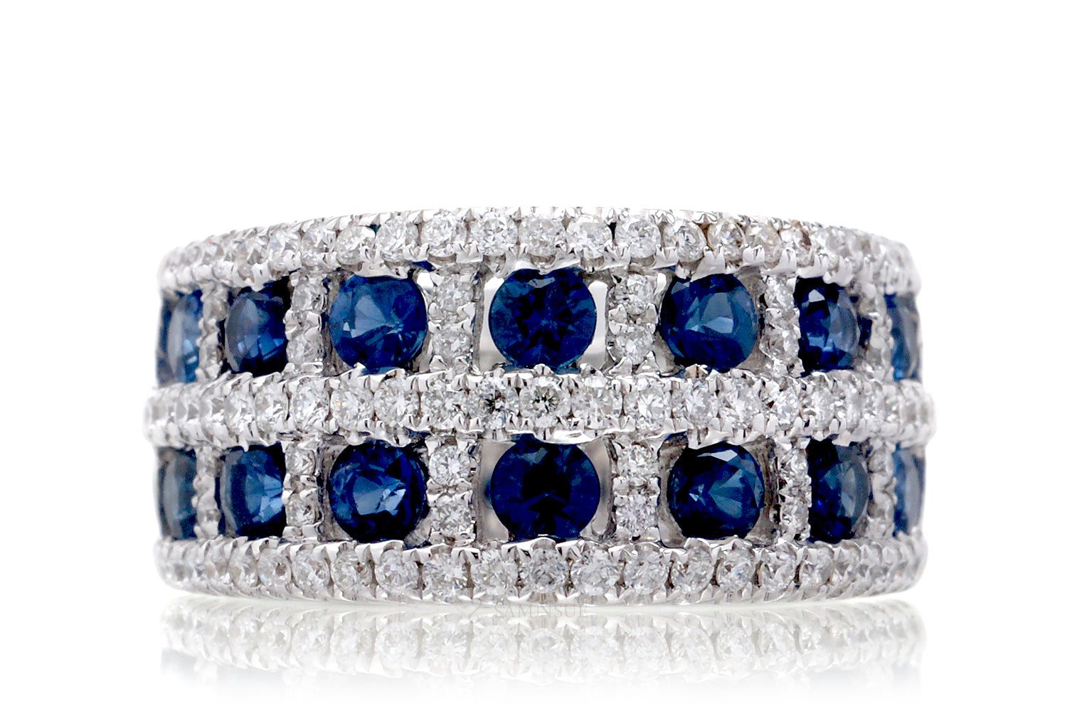 Diamond sapphire online ring band