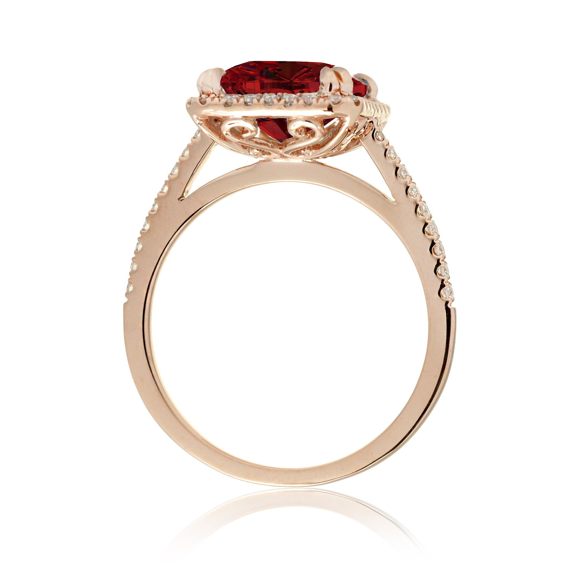 The Signature Emerald Cut Ruby Ring (Lab Grown)