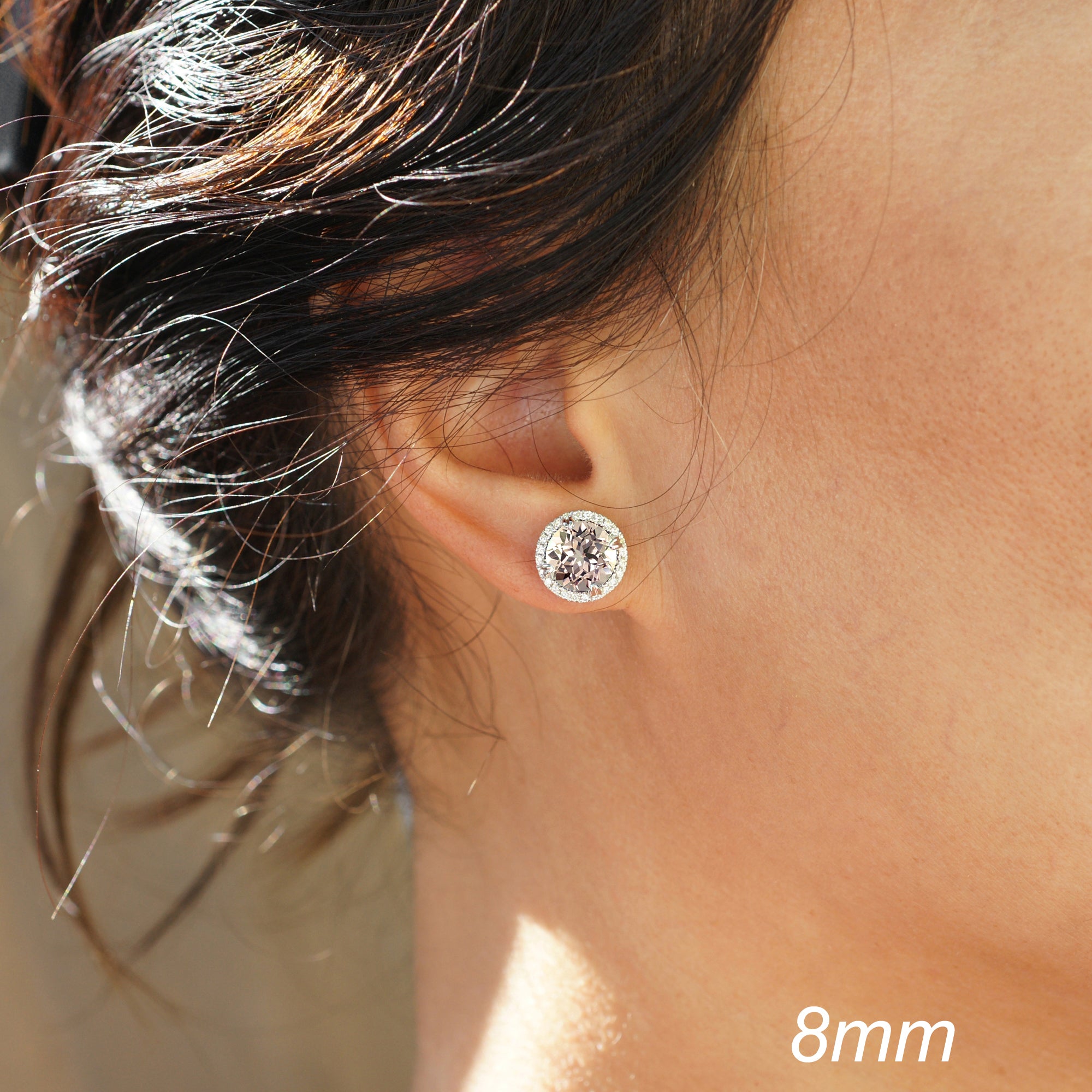 The Signature Round Morganite Stud Earrings