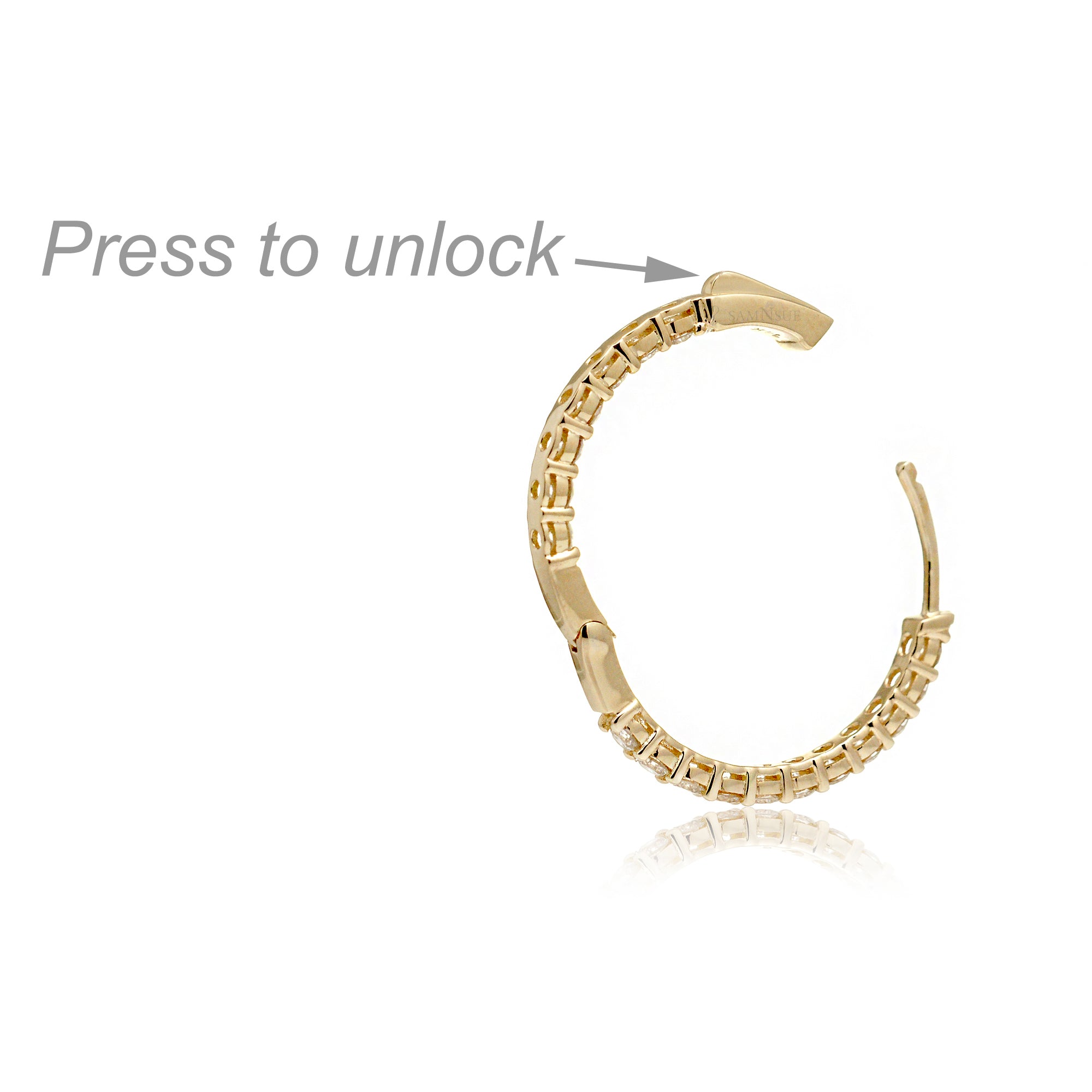 Inside Out Classic Oval Shape Diamond Hoop Earrings