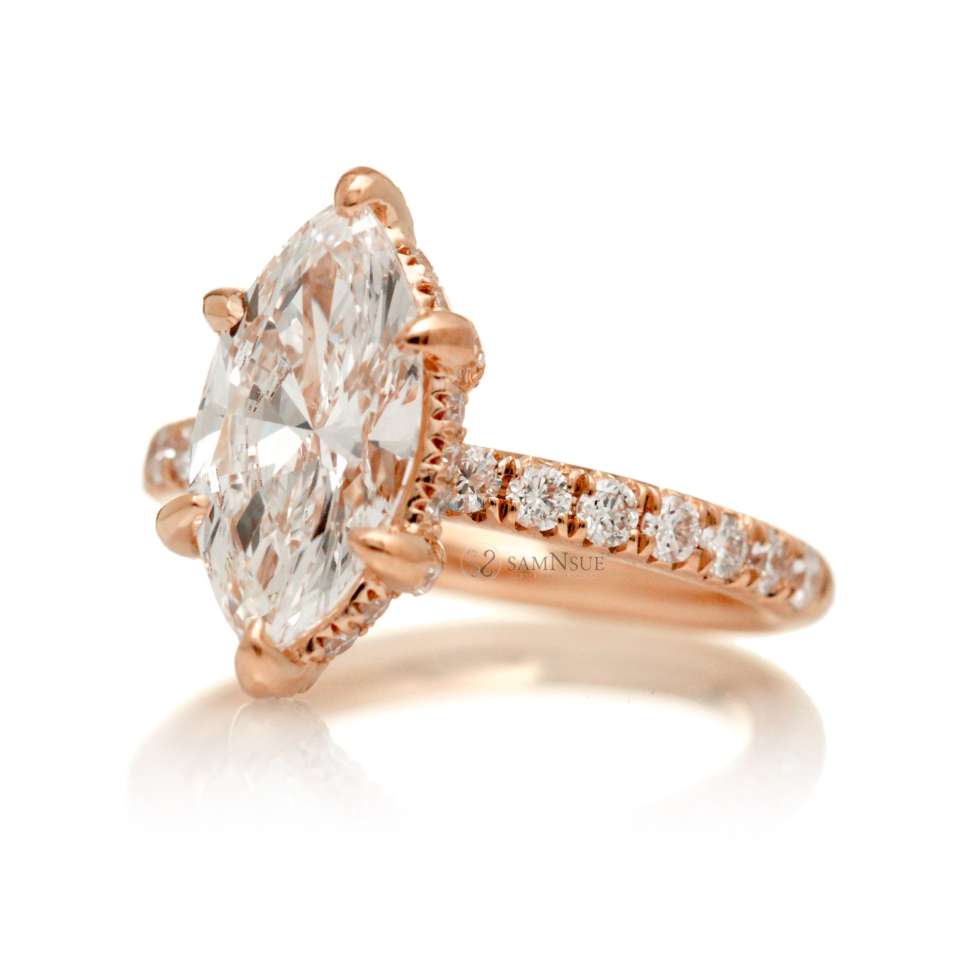 The Drenched Solitaire Marquise Diamond Ring