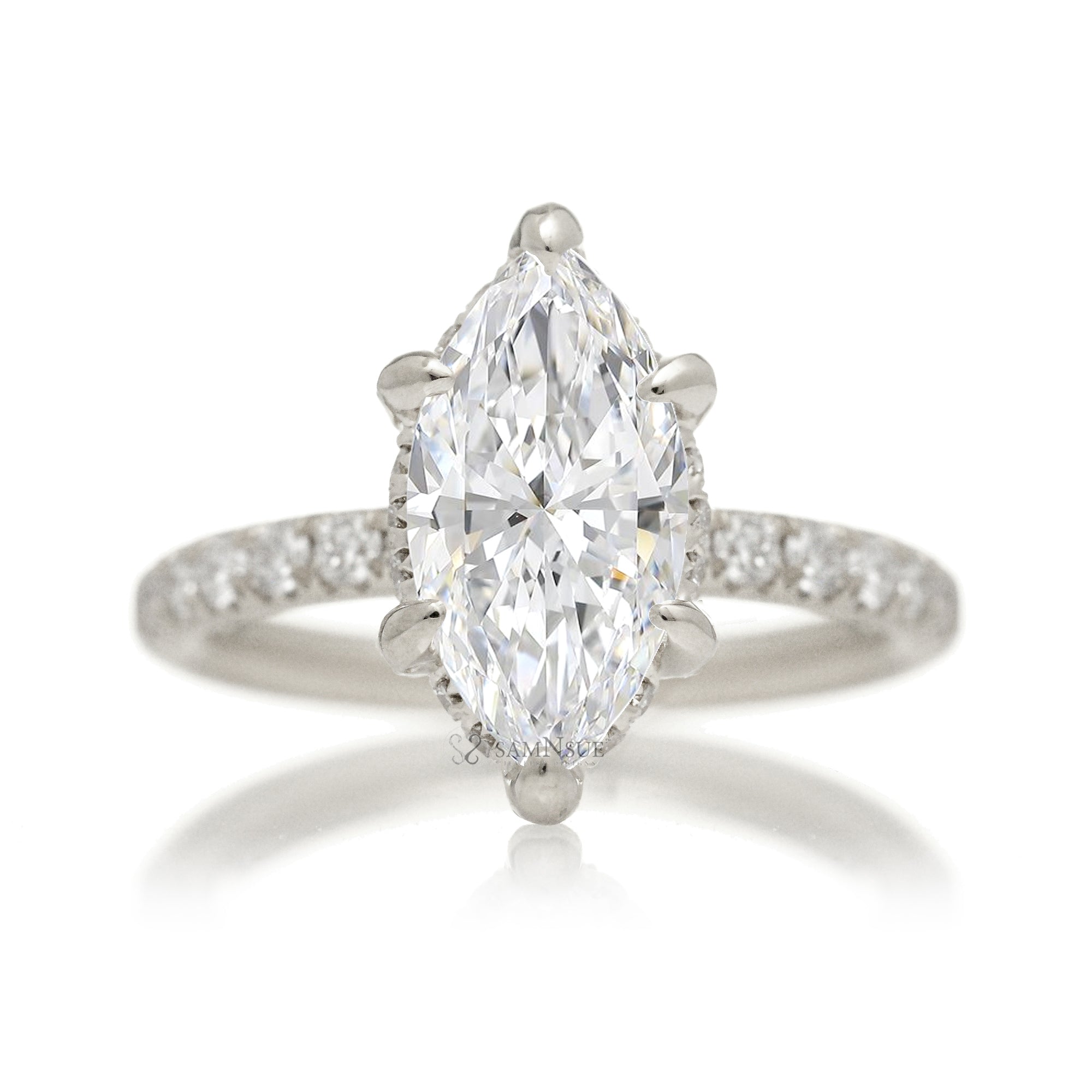 The Drenched Solitaire Marquise Diamond Ring