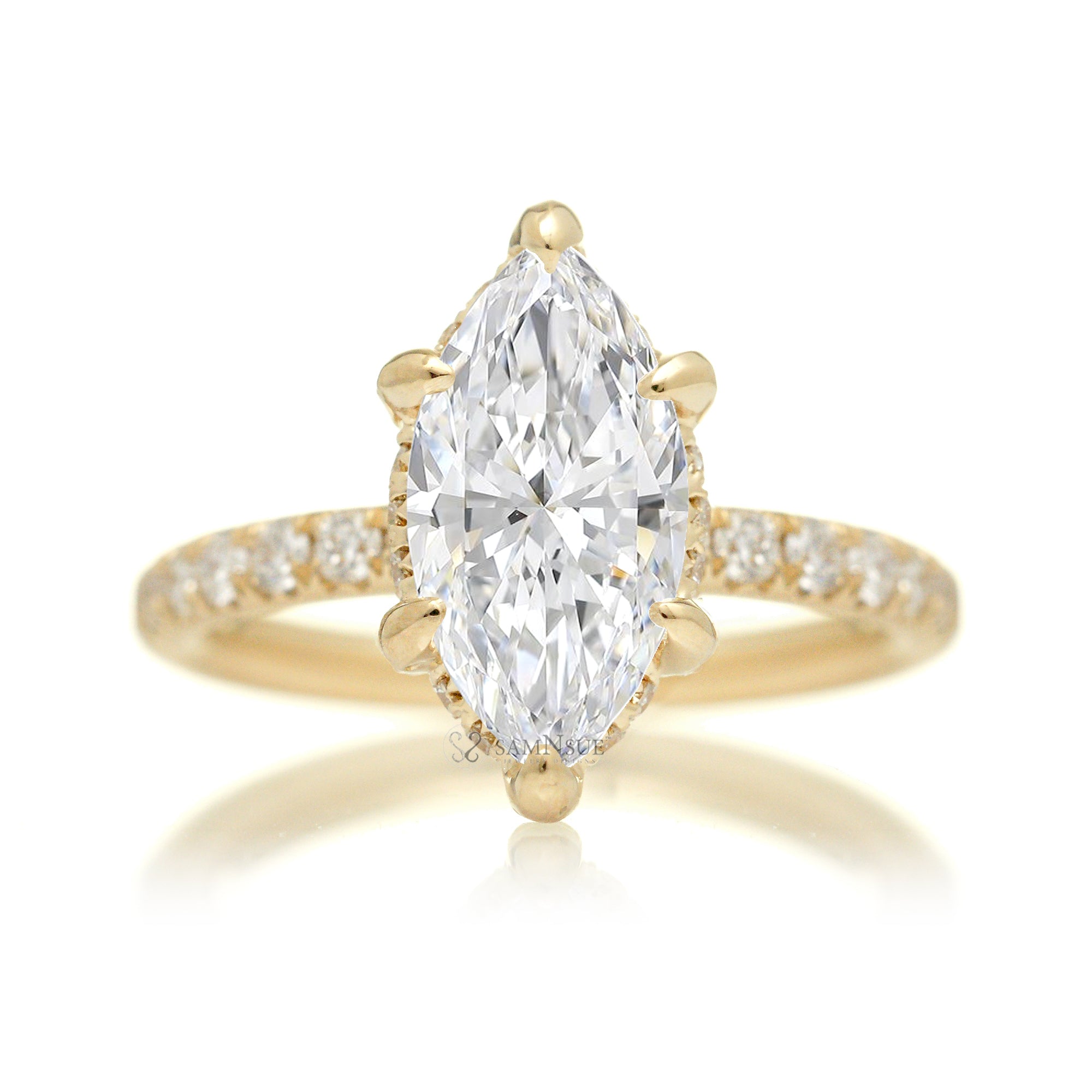 The Drenched Solitaire Marquise Diamond Ring