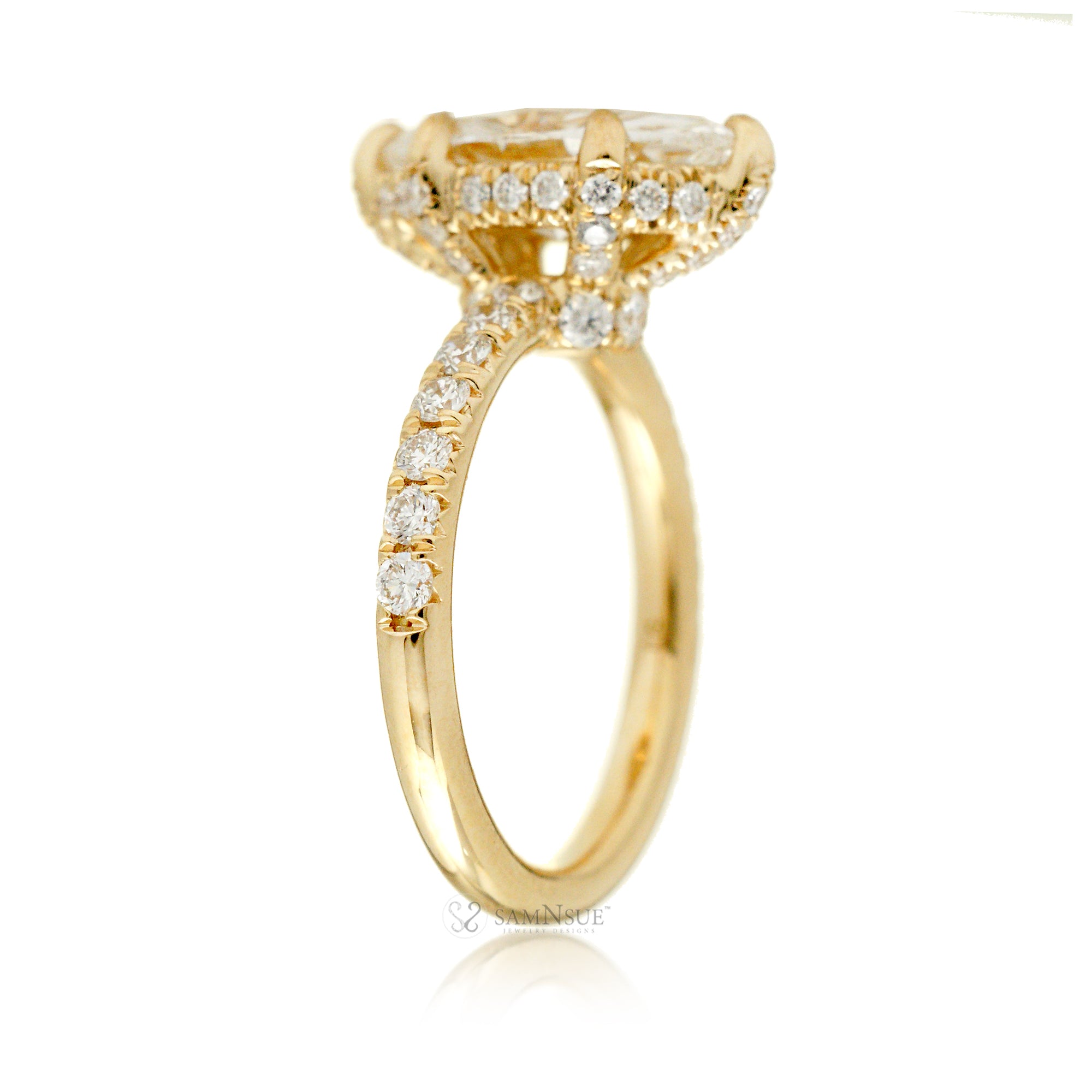 The Drenched Solitaire Marquise Diamond Ring