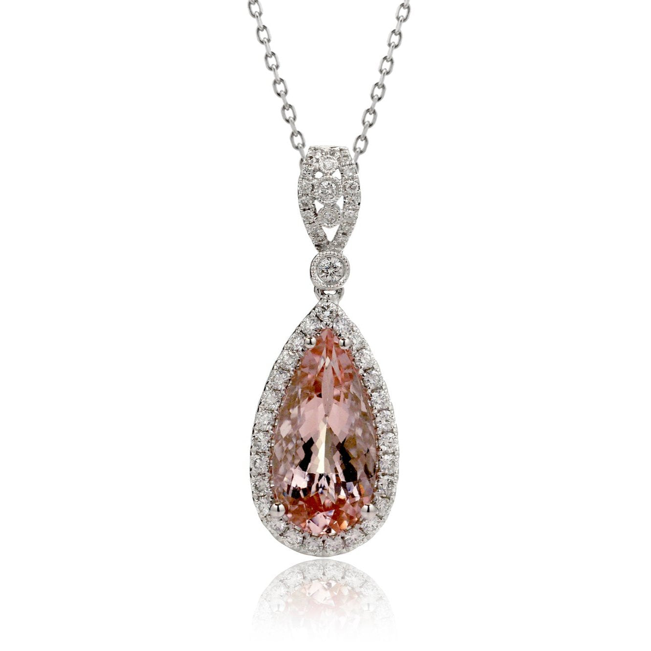 The Shelly Pear Morganite Pendant (16x8 mm)