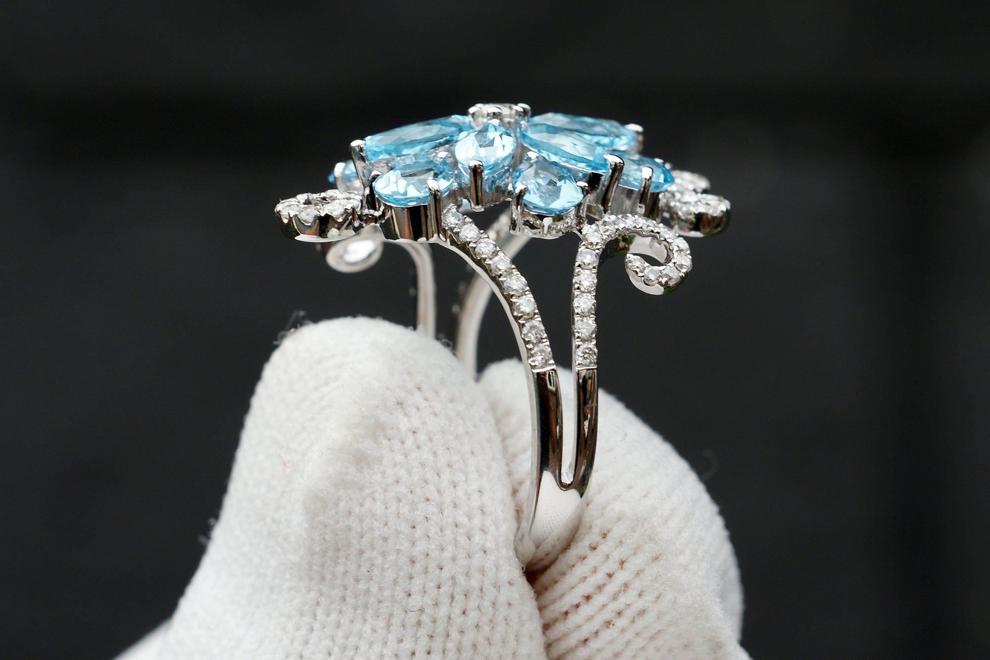 14k Gold London Blue Topaz Ring - Ilse Luxe | Linjer Jewelry