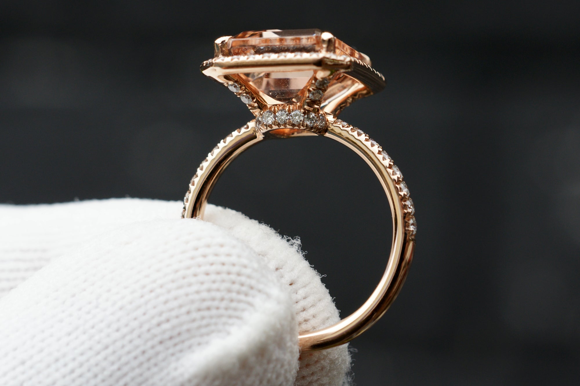 The Drenched Emerald Morganite 12x10mm 14k rose Gold