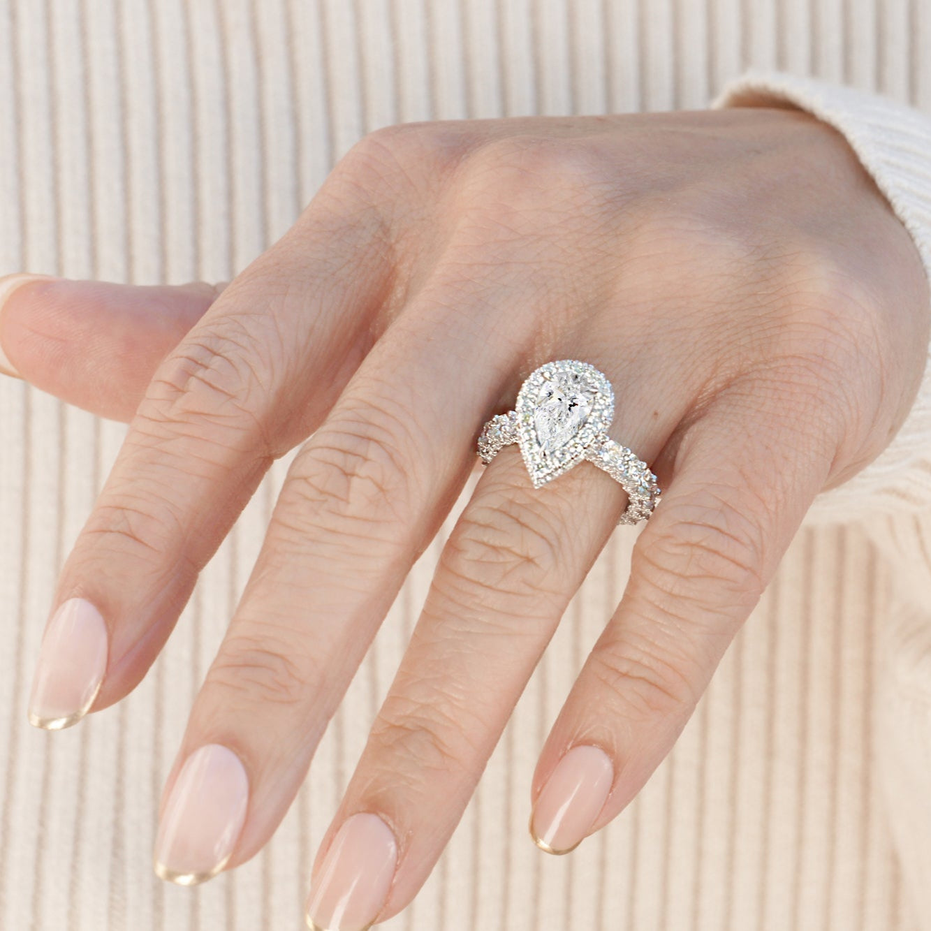 The Florence Pear Moissanite Ring (Lab-Grown)