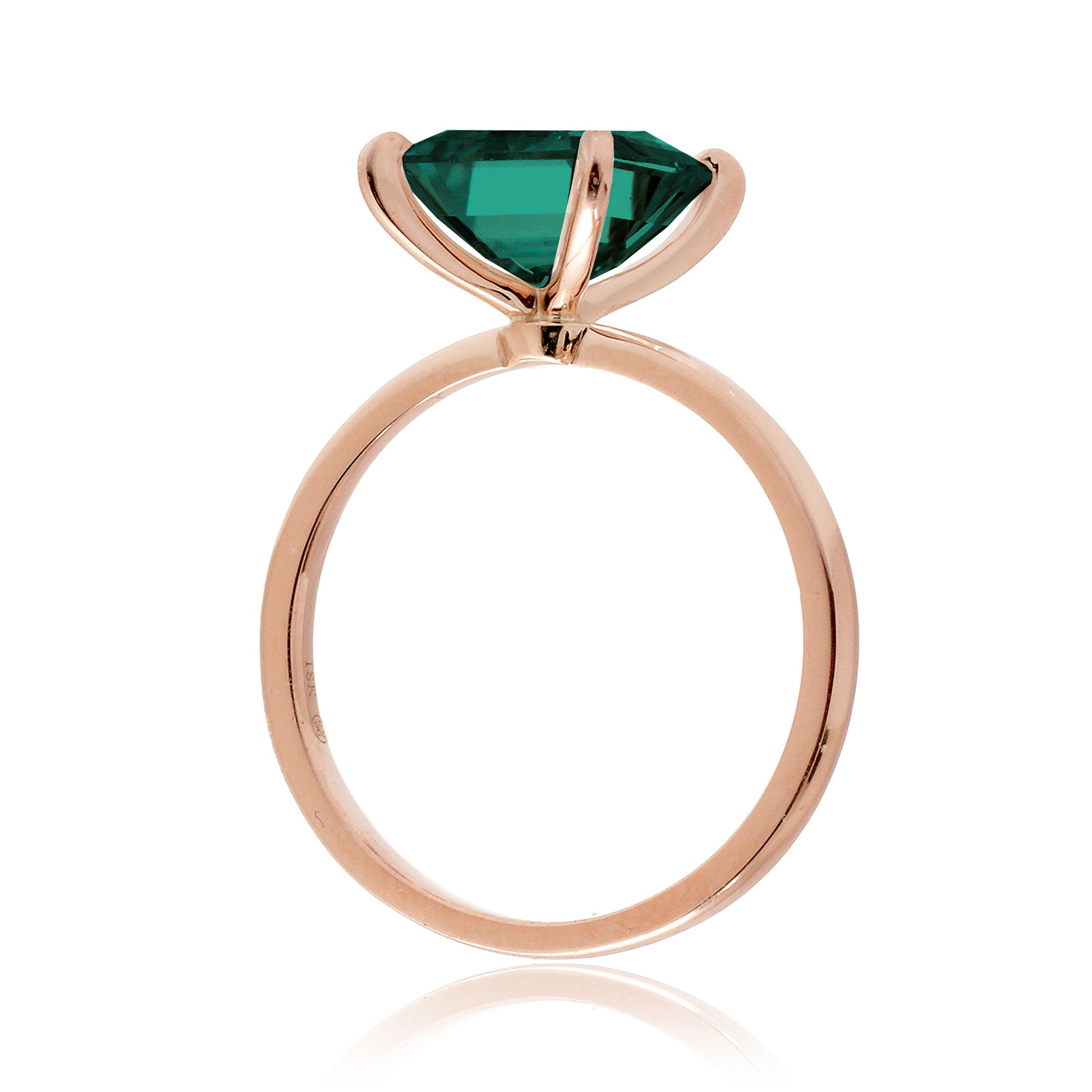 Emerald solitaire engagement ring - The Adeline Step Cut in rose gold