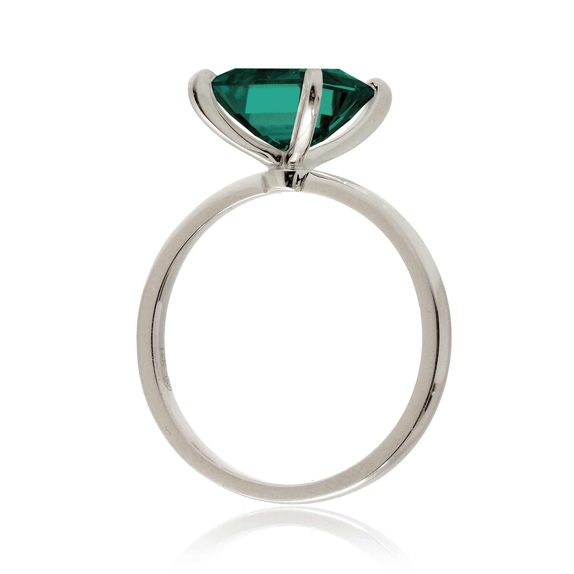 Emerald solitaire engagement ring - The Adeline Step Cut in white gold