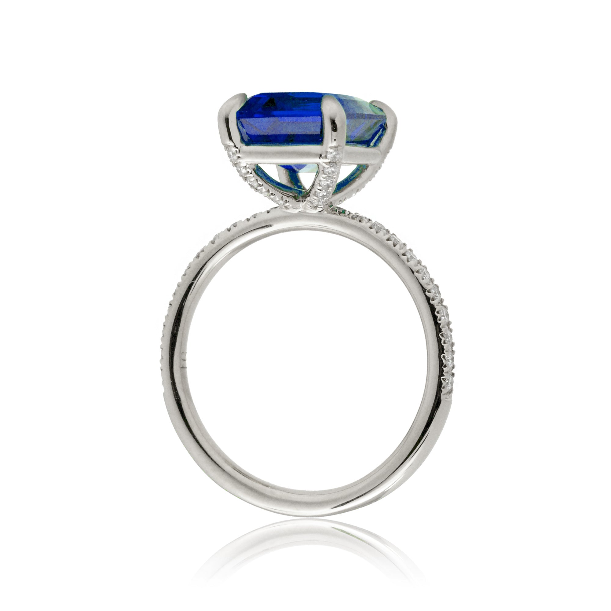 The Ava Emerald Cut Sapphire Ring (Lab Grown)