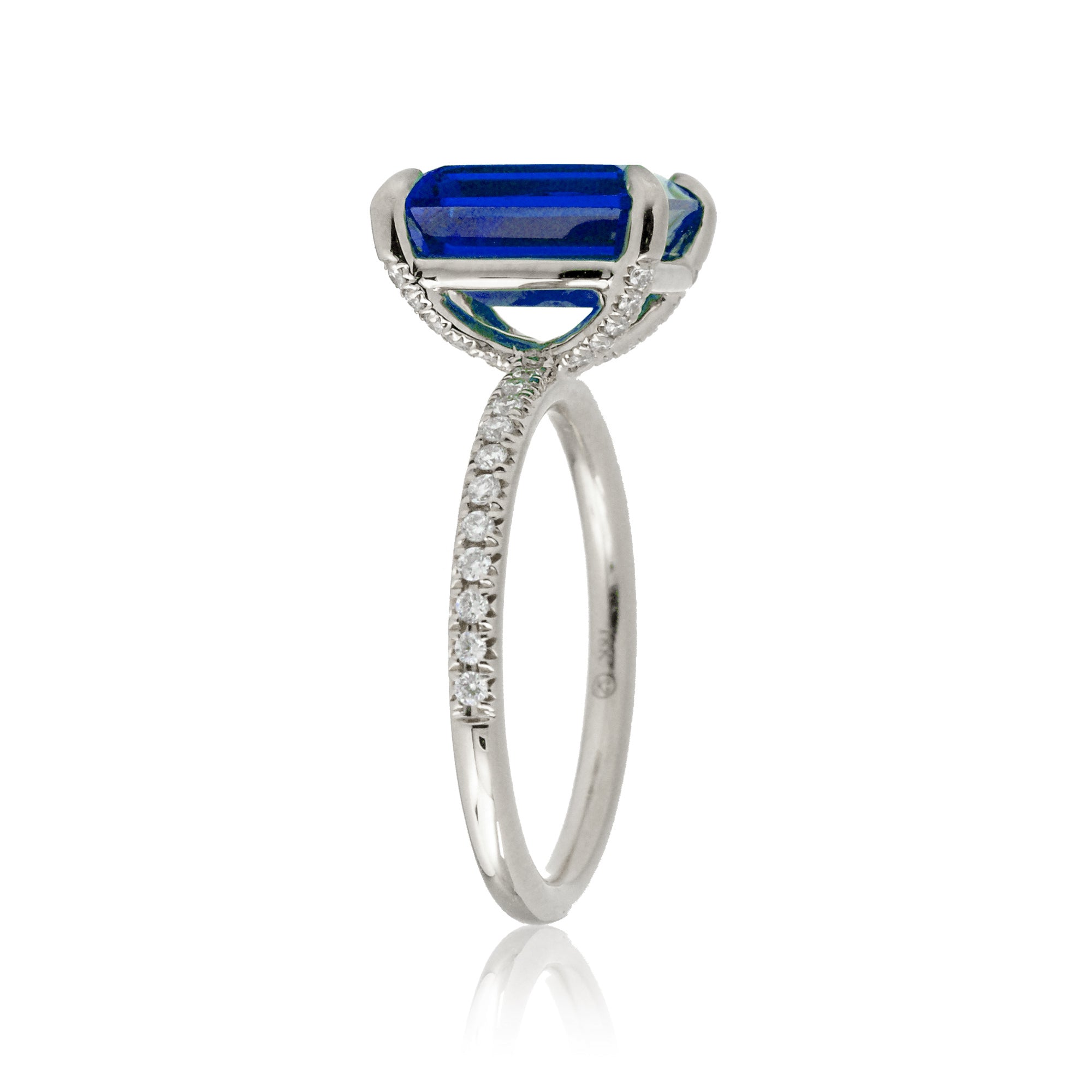 The Ava Emerald Cut Sapphire Ring (Lab Grown)