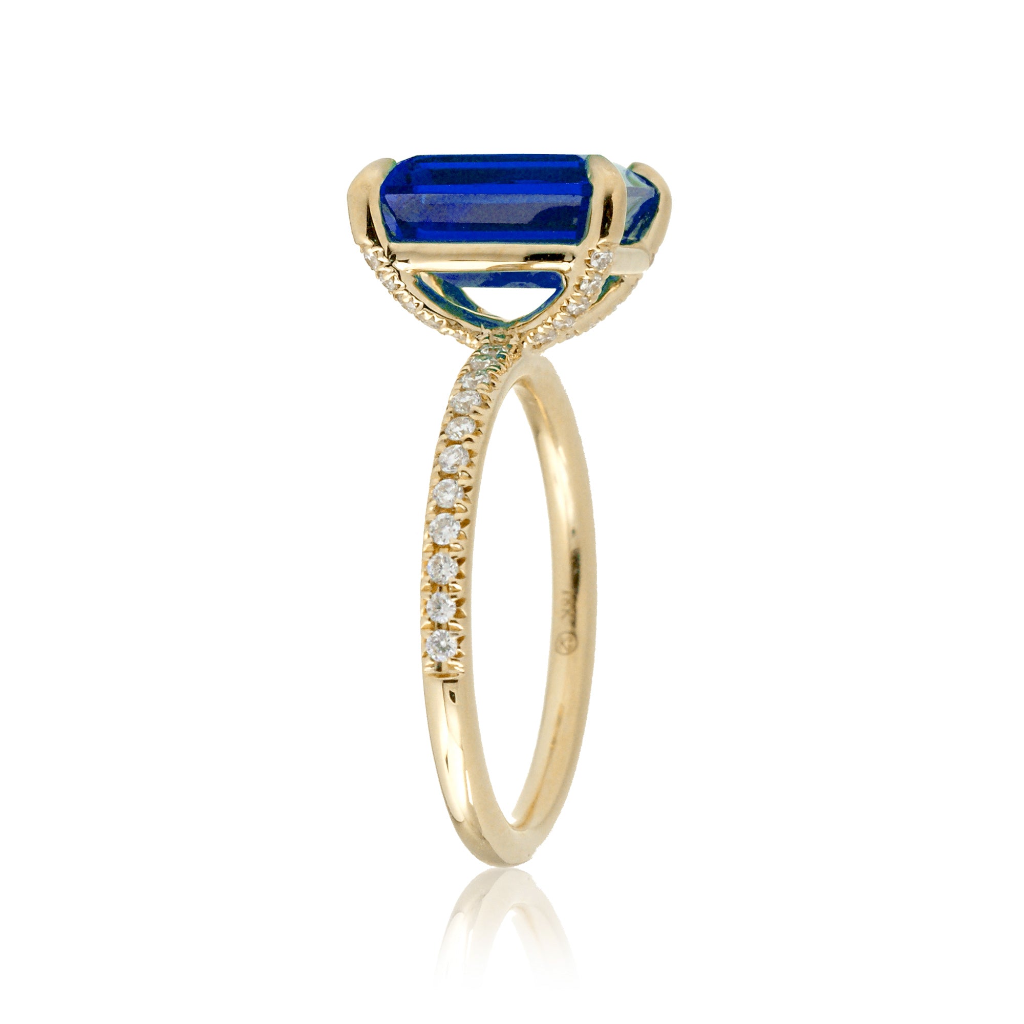 The Ava Emerald Cut Sapphire Ring (Lab Grown)