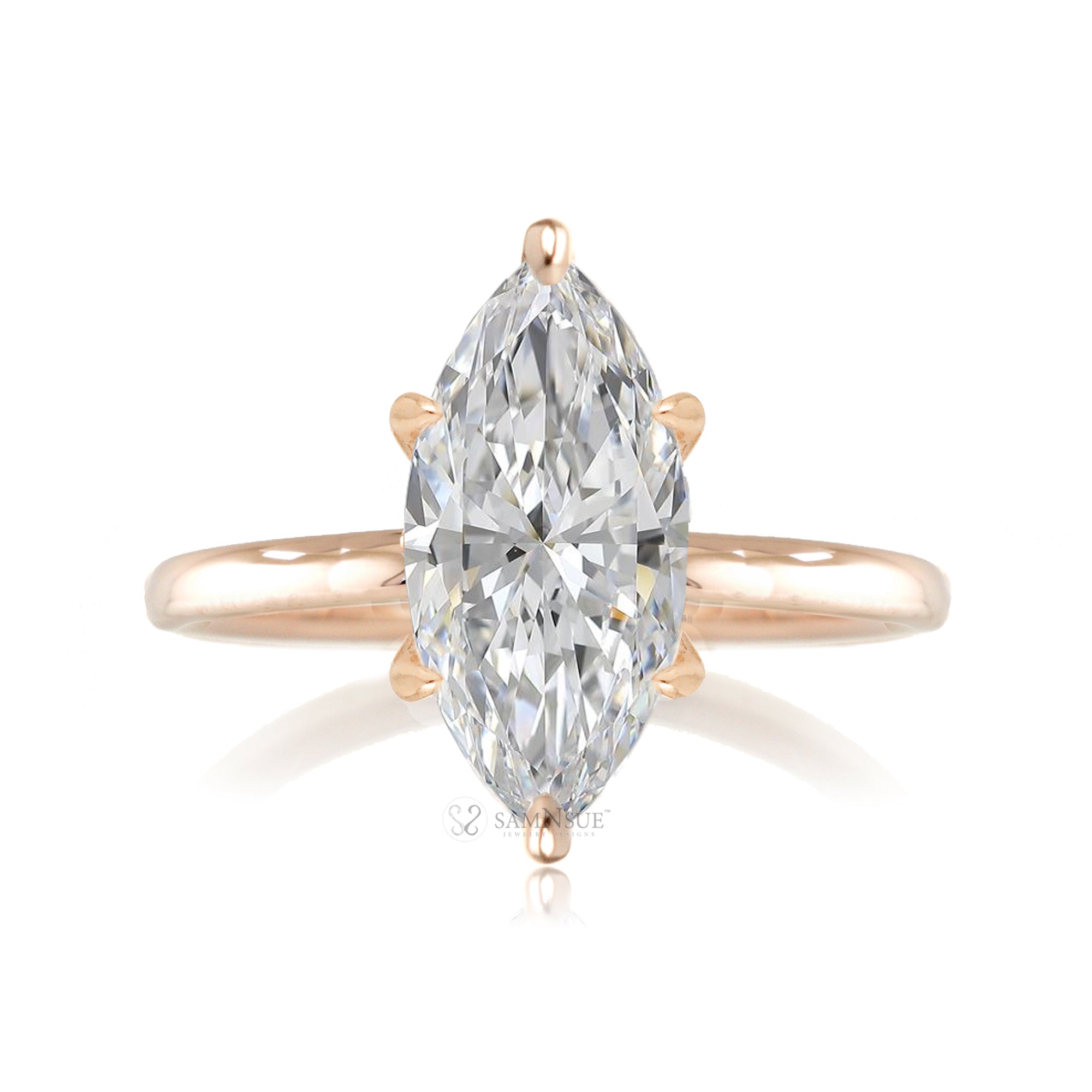 The Ava Marquise Six Prongs Diamond Ring