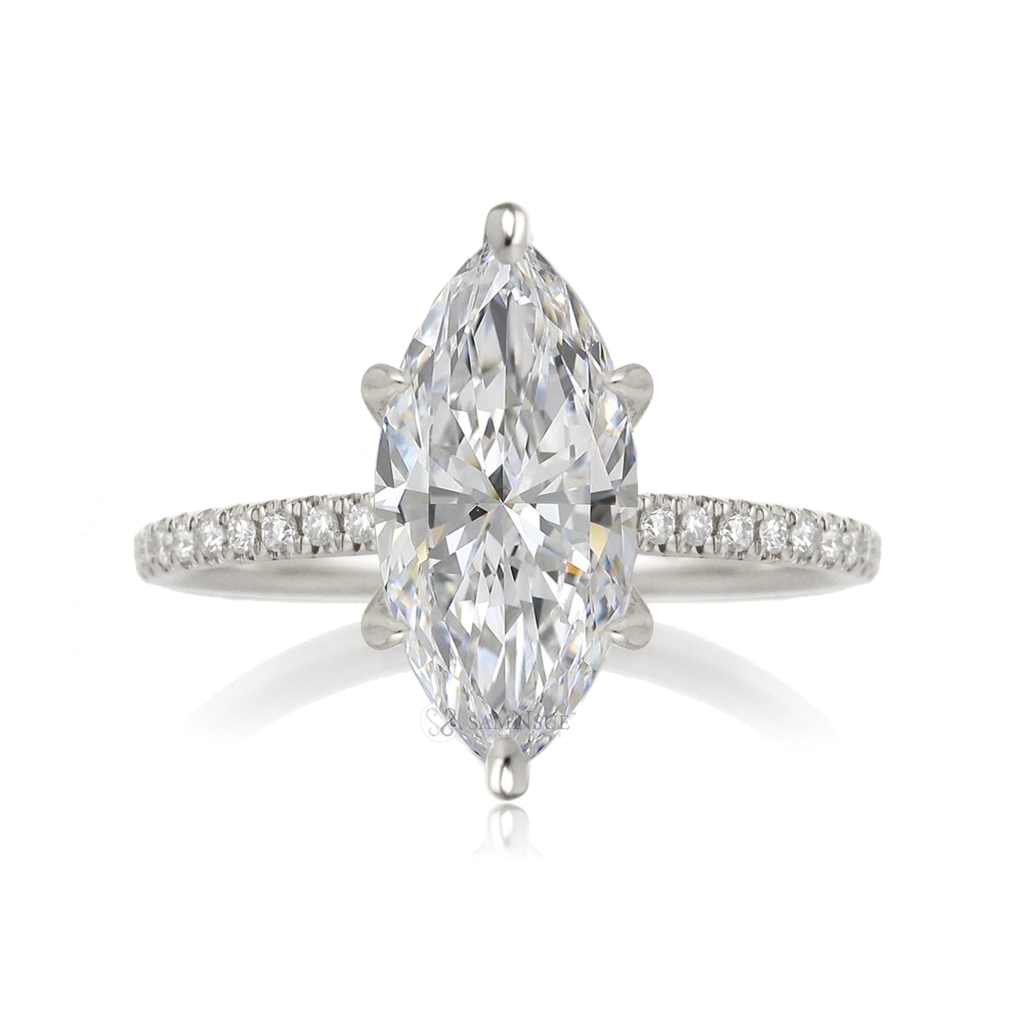 The Ava Marquise Six Prongs Diamond Ring