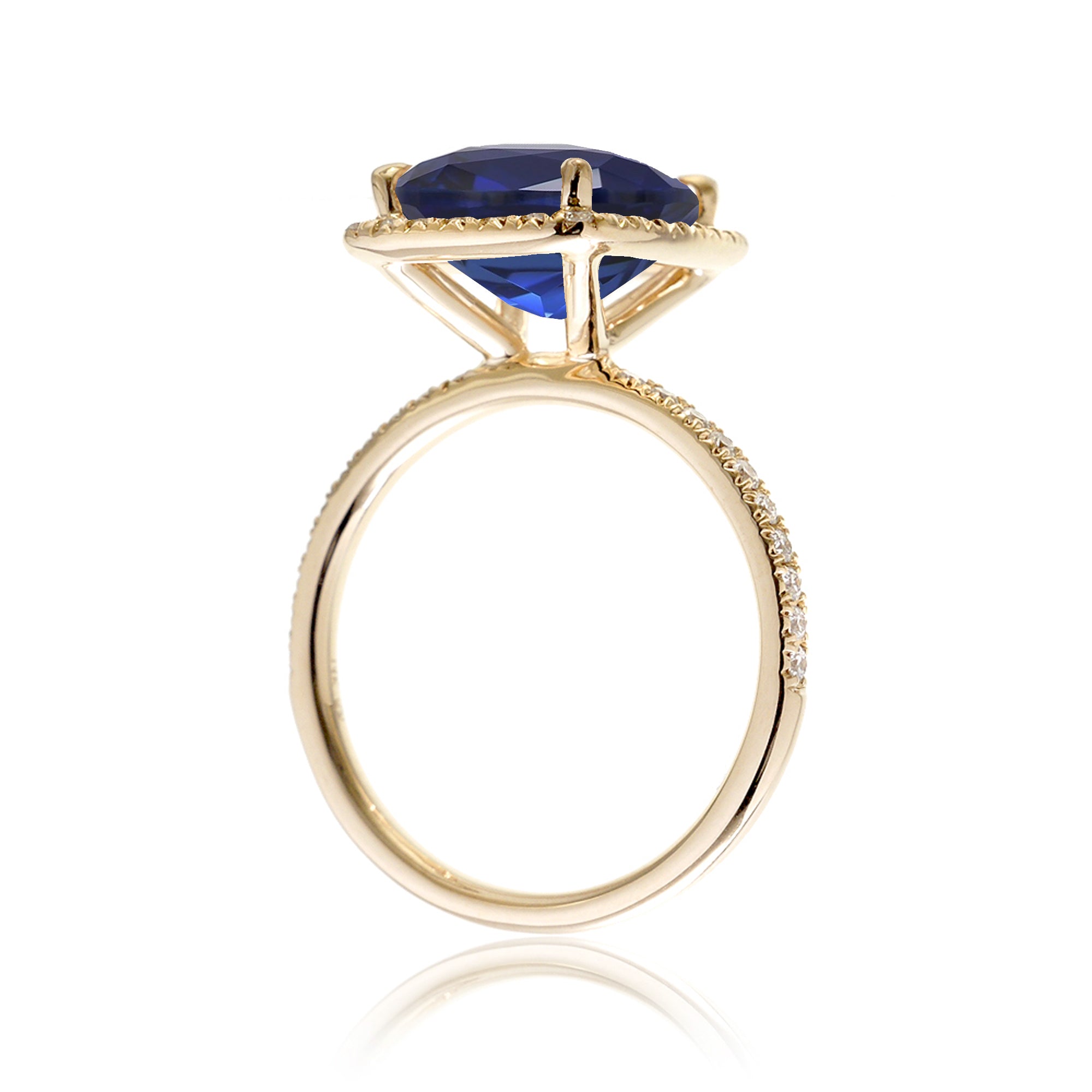 The Caitlin Cushion Sapphire Ring (Lab-Grown)