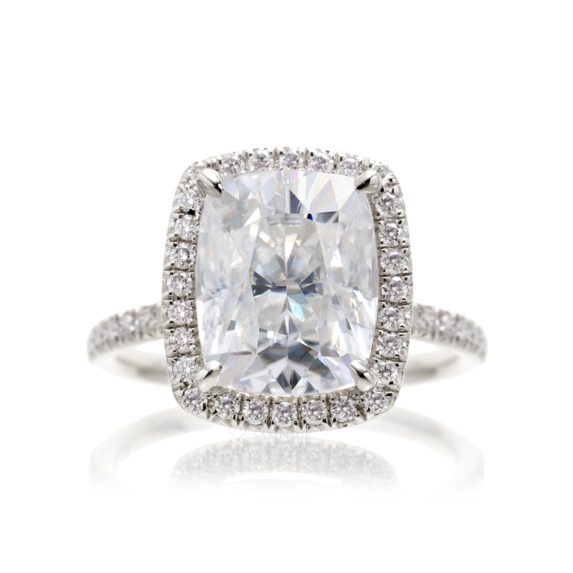 The Caitlin Cushion Moissanite Ring