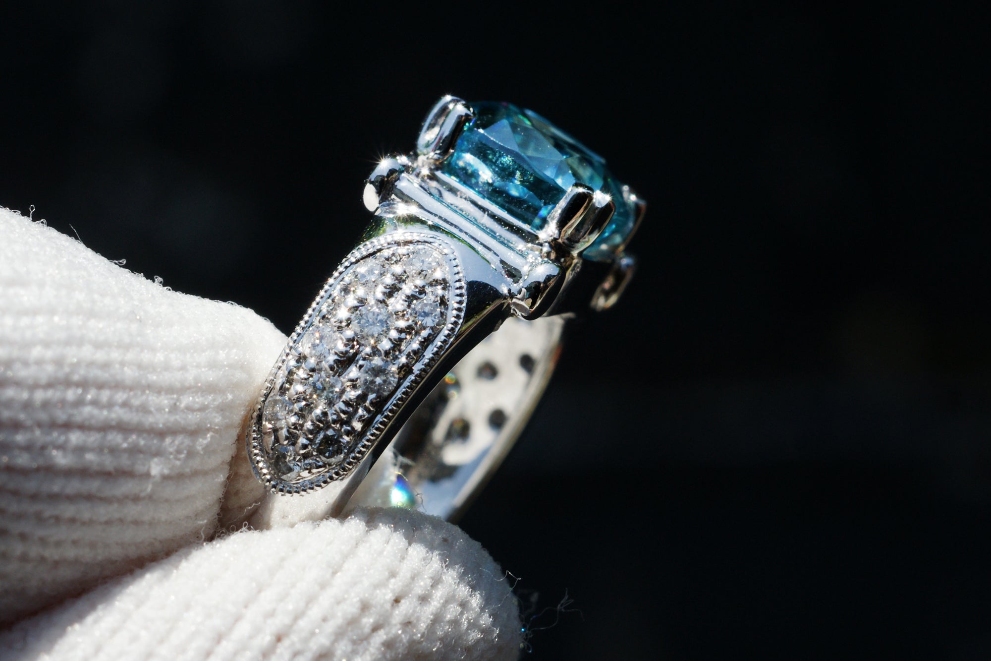 Blue zircon jewellery sale