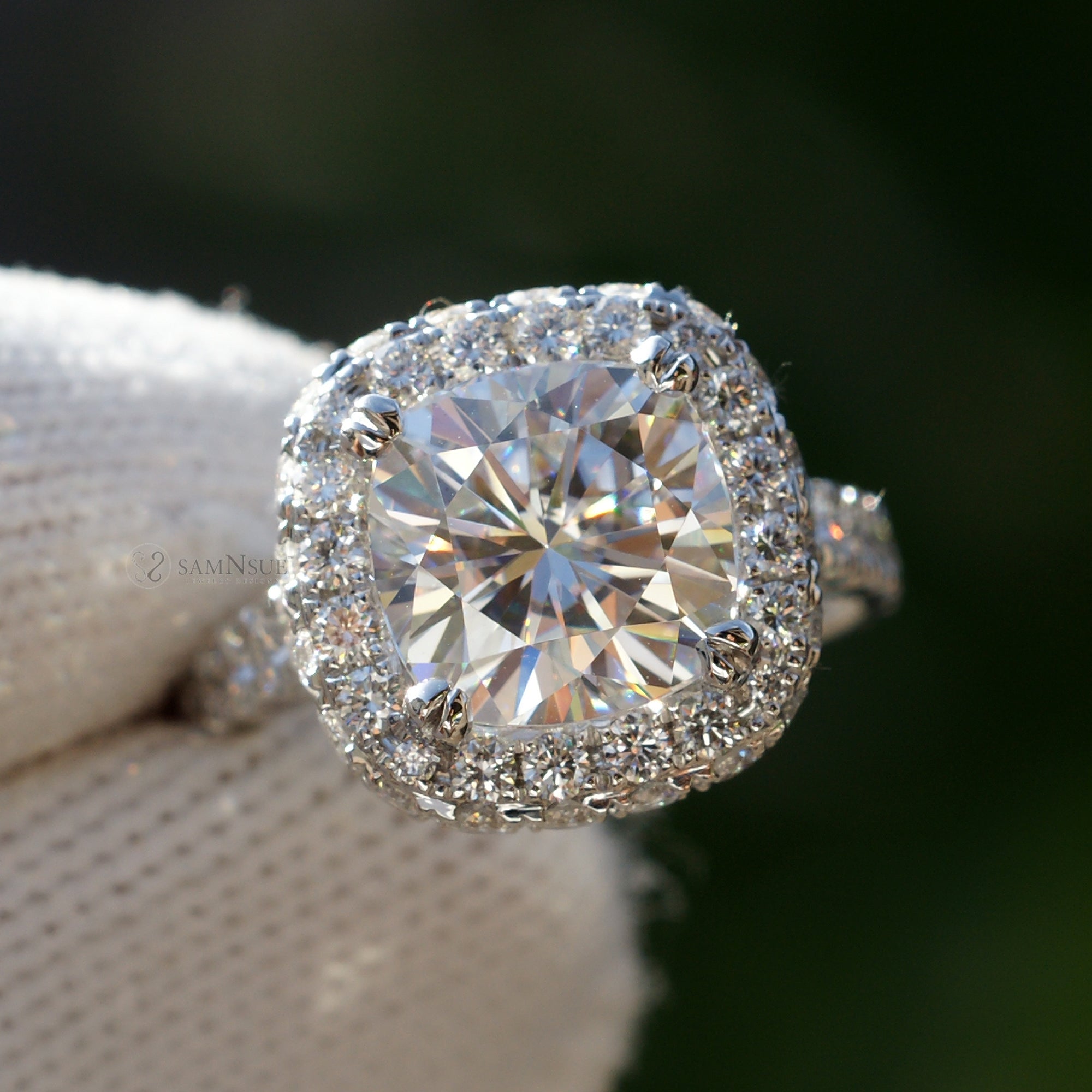 The Gianna Cushion Moissanite Ring (8.5mm)