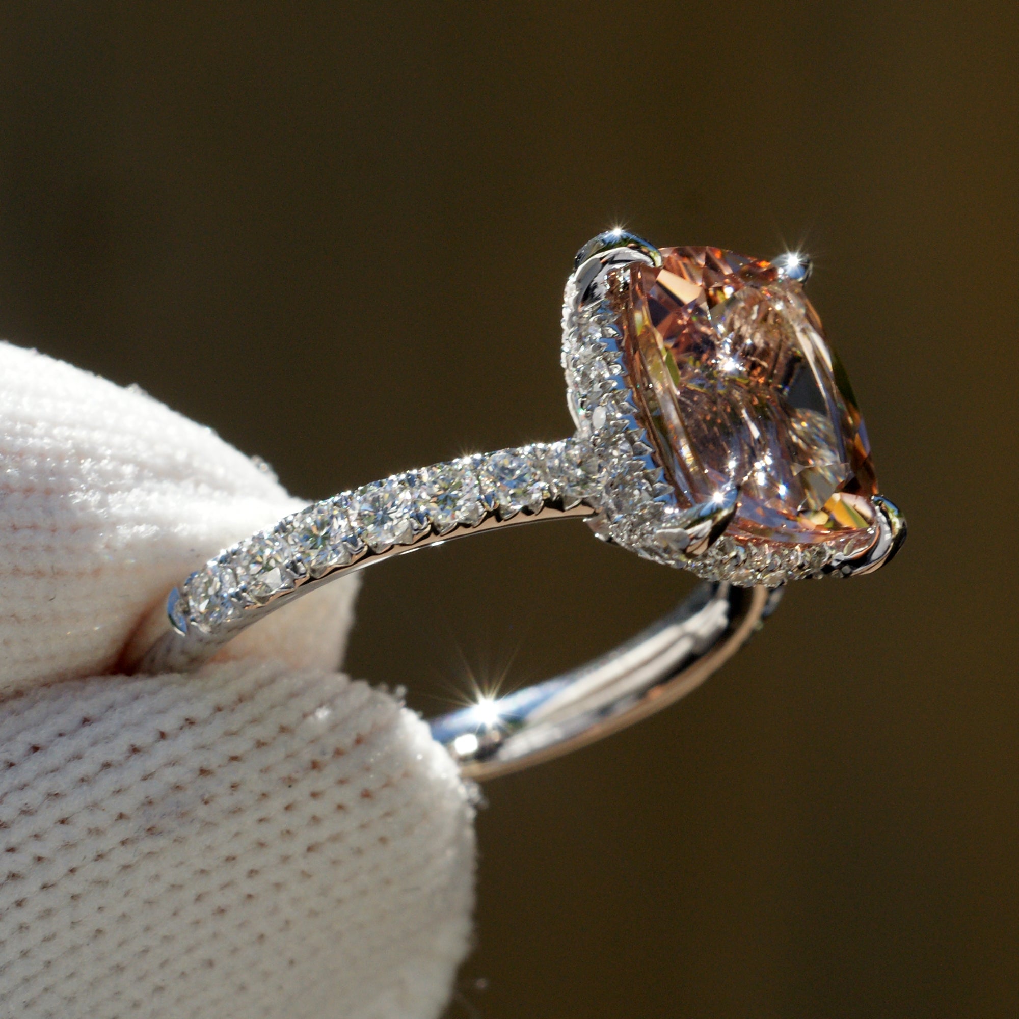 Diamond ring deals with morganite accents