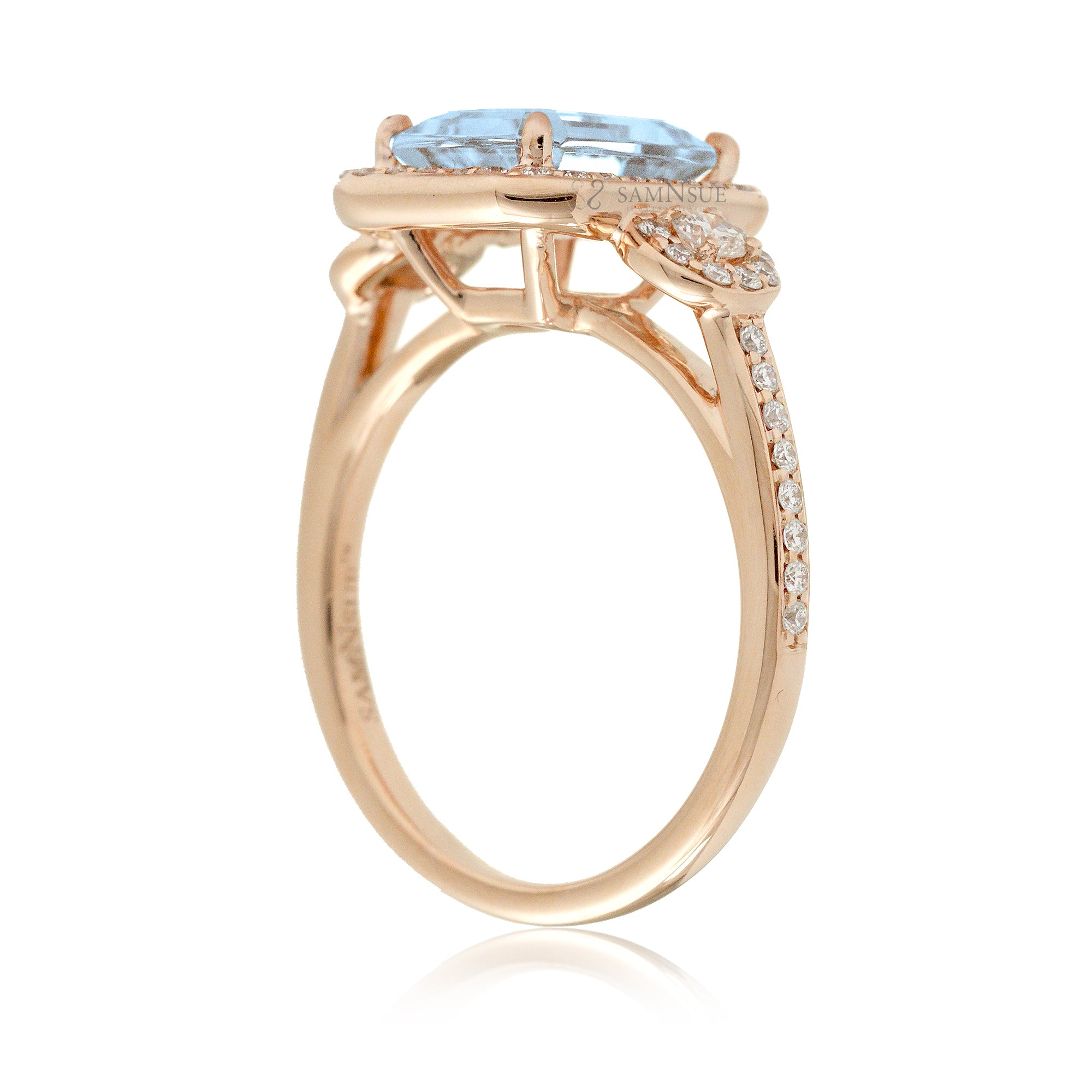 The Nancy Emerald Cut Aquamarine Ring