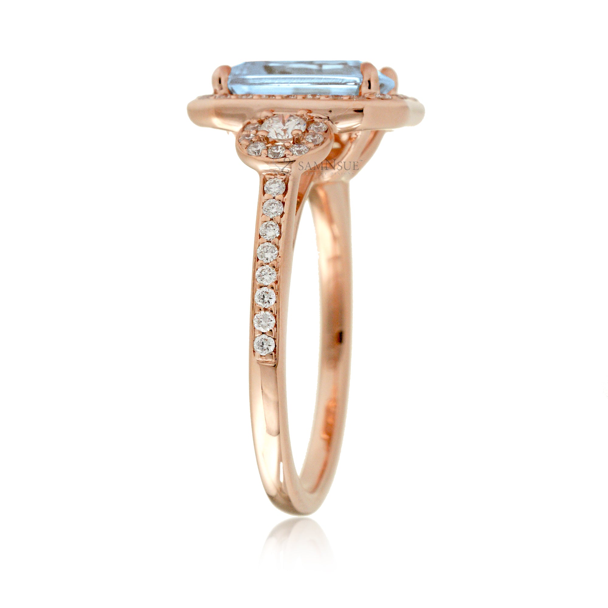 The Nancy Emerald Cut Aquamarine Ring