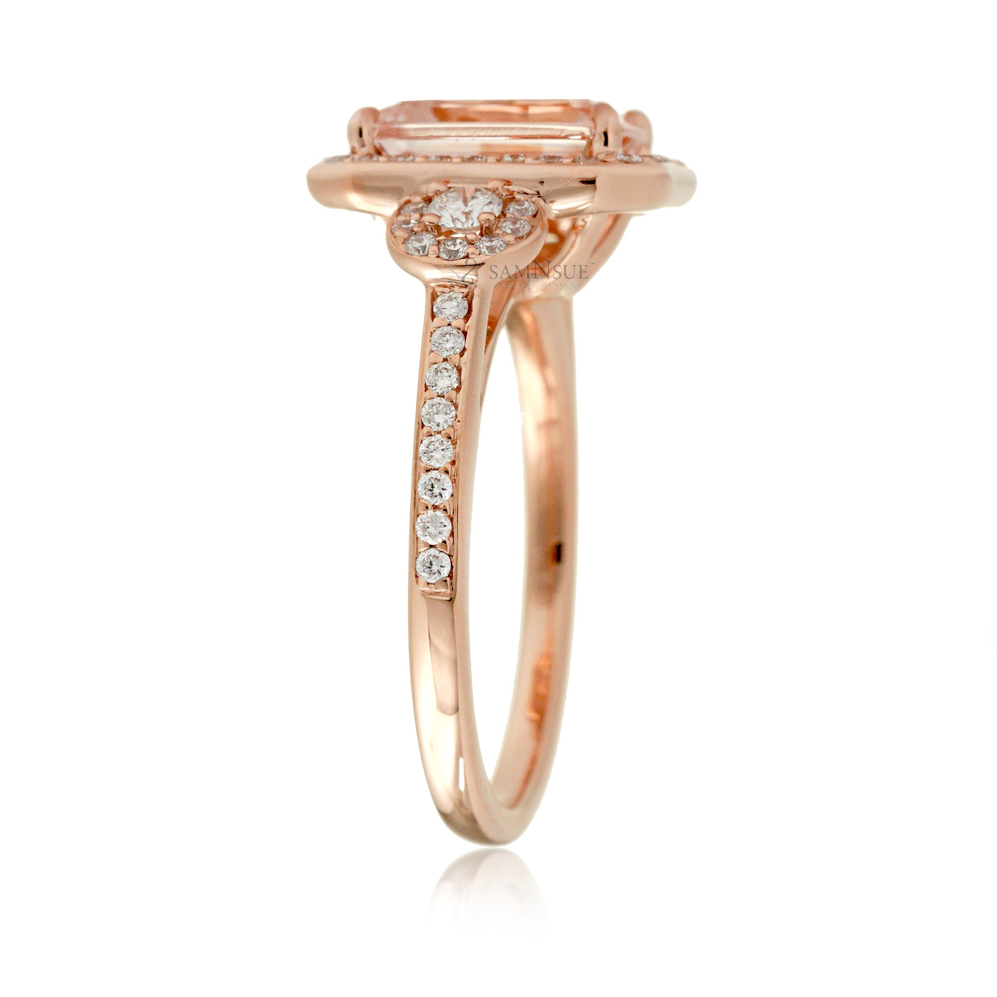 The Nancy Emerald Cut Morganite Ring