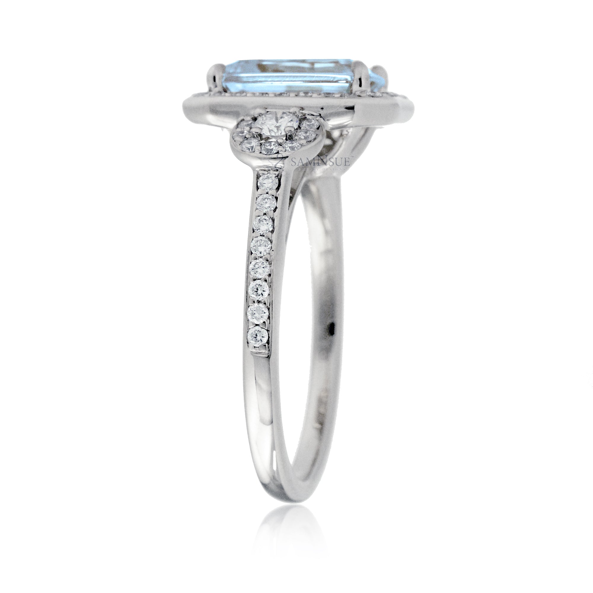 The Nancy Emerald Cut Aquamarine Ring