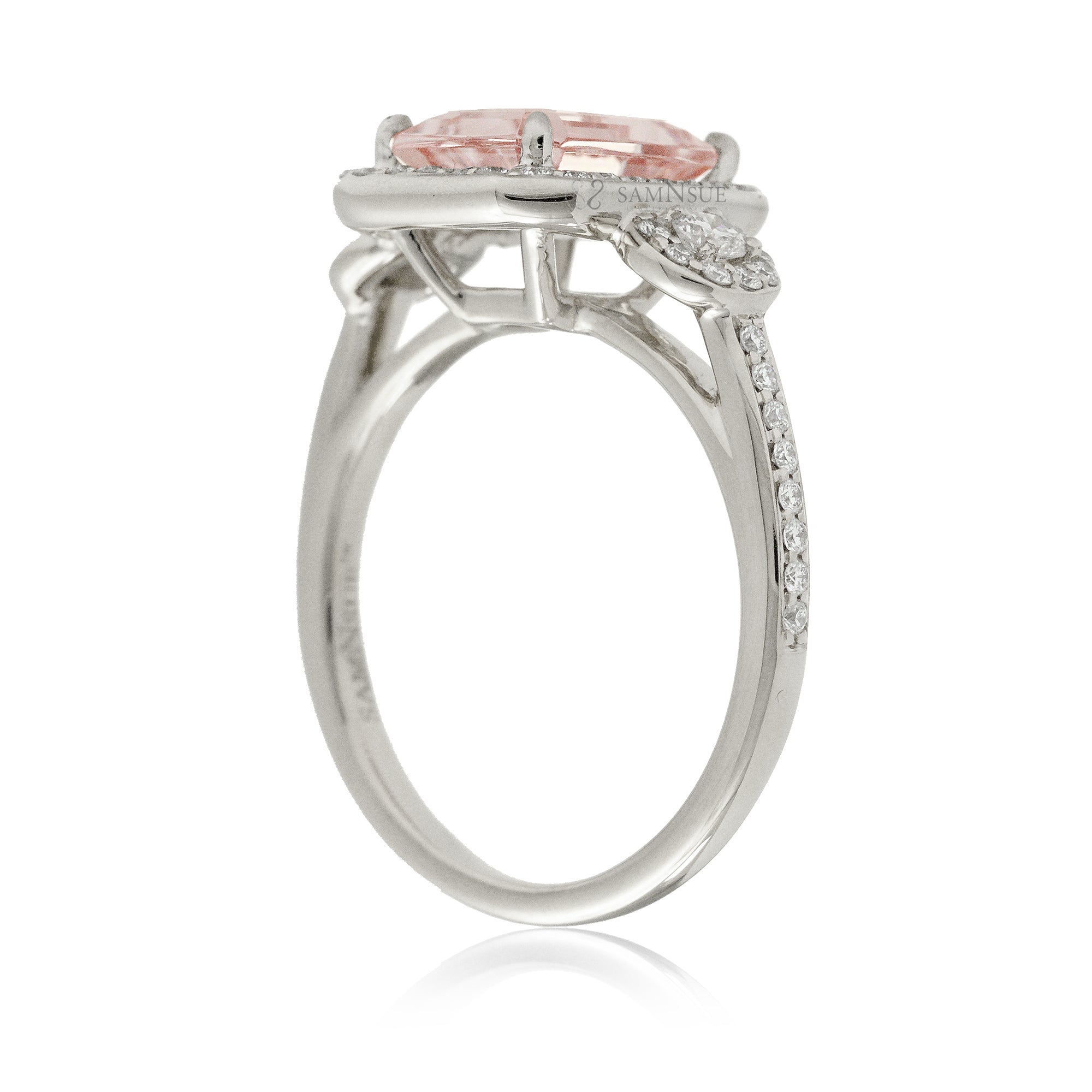 The Nancy Emerald Cut Morganite Ring