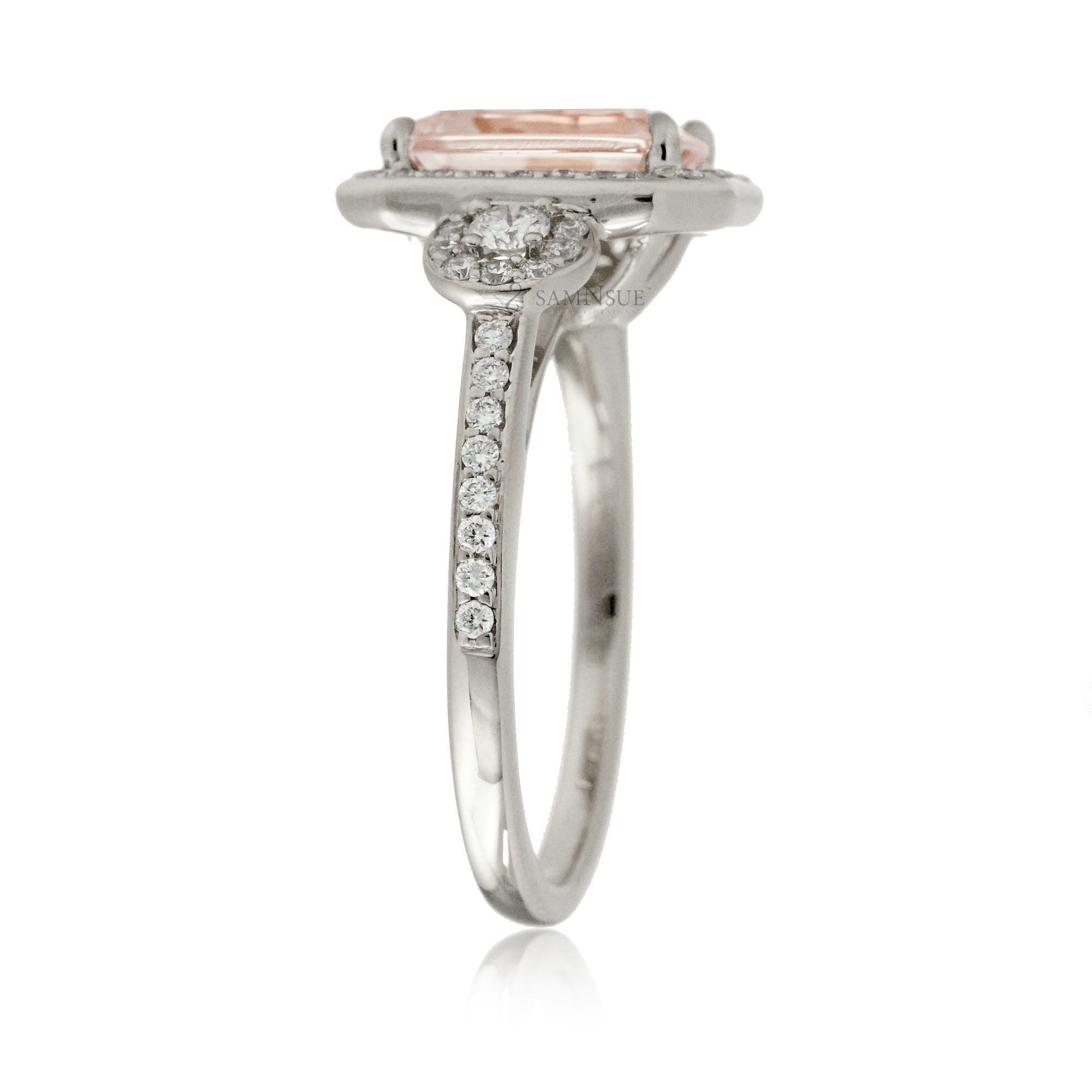 The Nancy Emerald Cut Morganite Ring