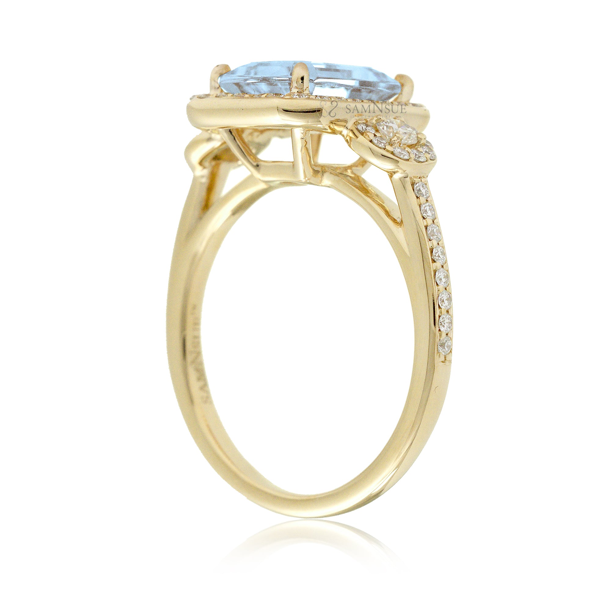 The Nancy Emerald Cut Aquamarine Ring