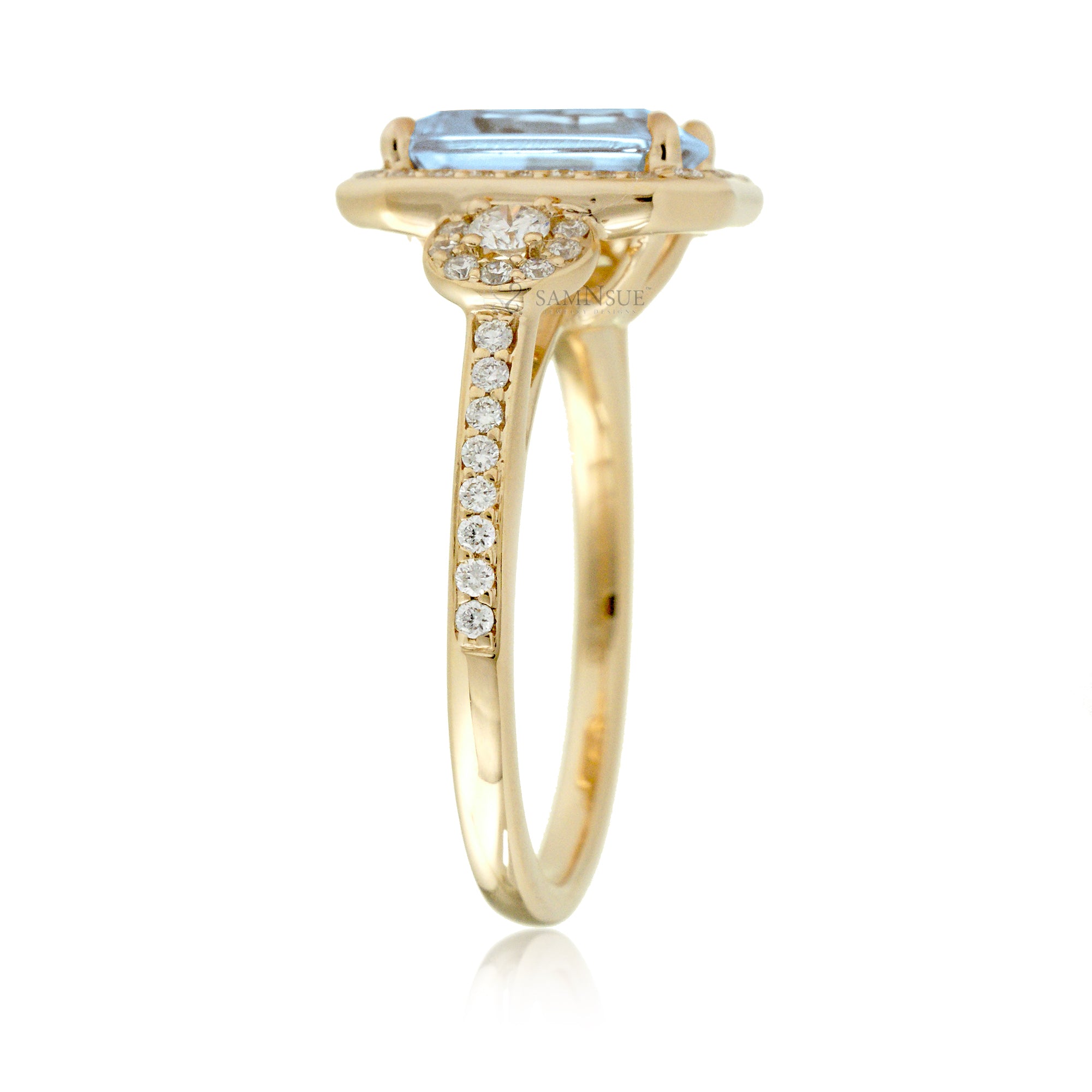 The Nancy Emerald Cut Aquamarine Ring