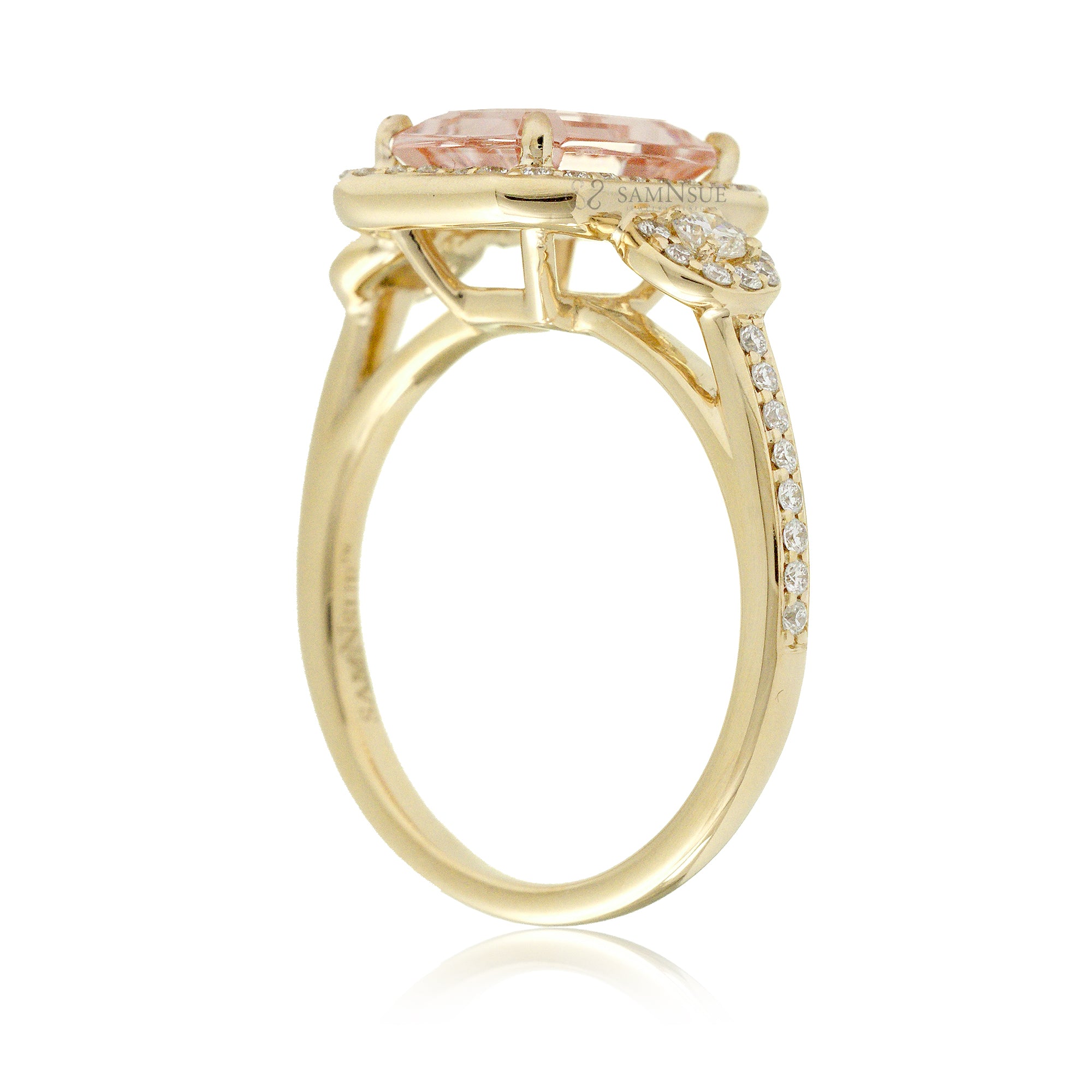 The Nancy Emerald Cut Morganite Ring