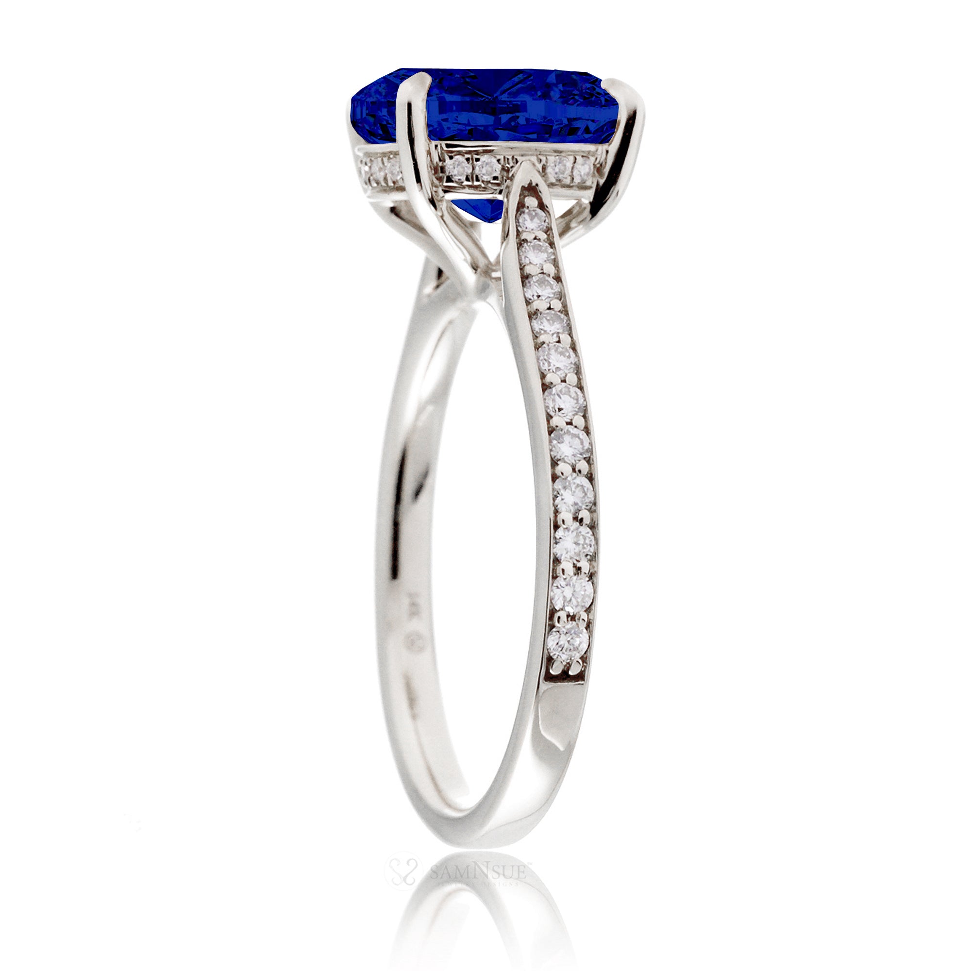 The Emily Cushion Sapphire Ring (Lab-Grown)