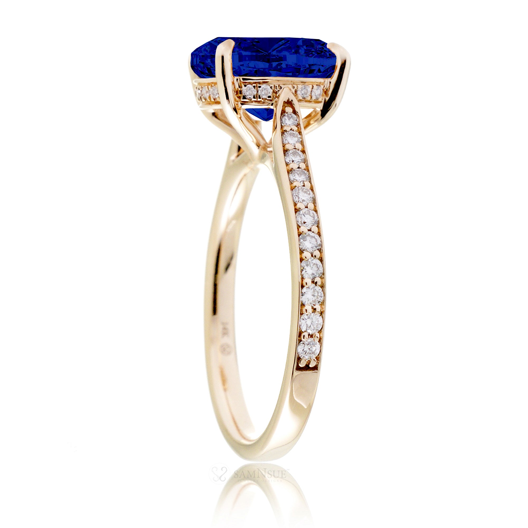 The Emily Cushion Sapphire Ring (Lab-Grown)