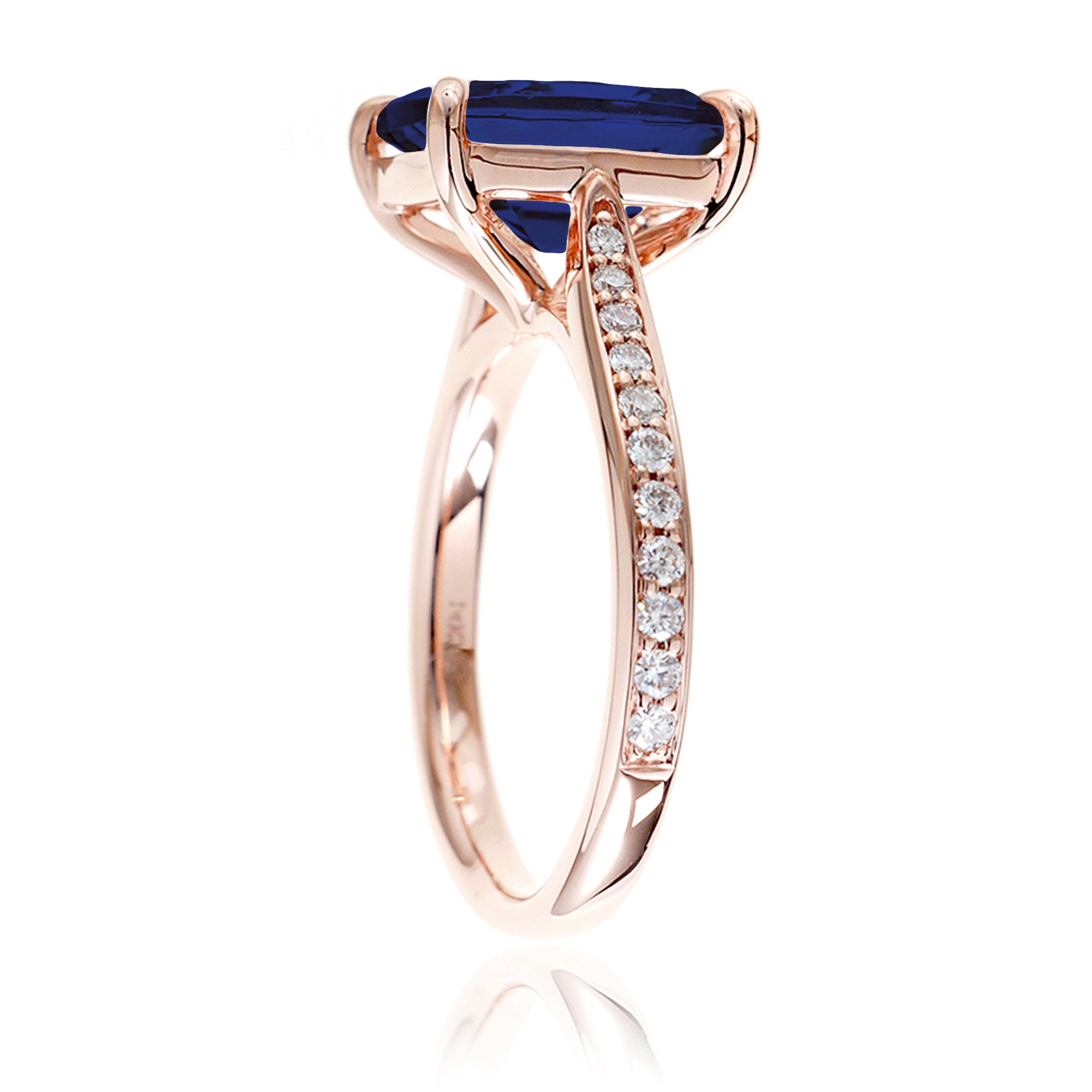 The Emily Cushion Sapphire Ring (Lab-Grown)