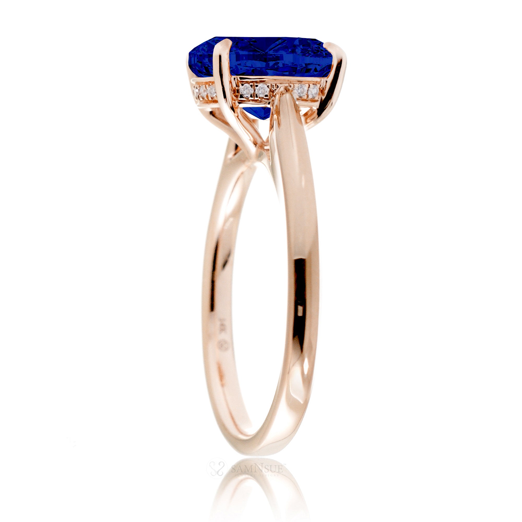 The Emily Cushion Sapphire Ring (Lab-Grown)