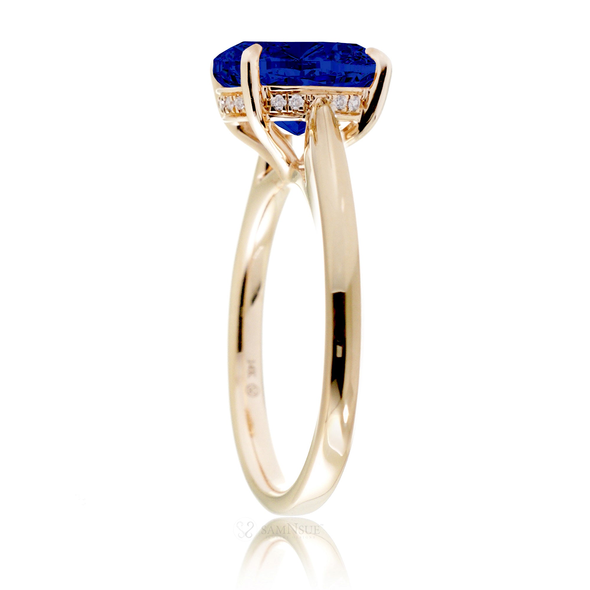 The Emily Cushion Sapphire Ring (Lab-Grown)