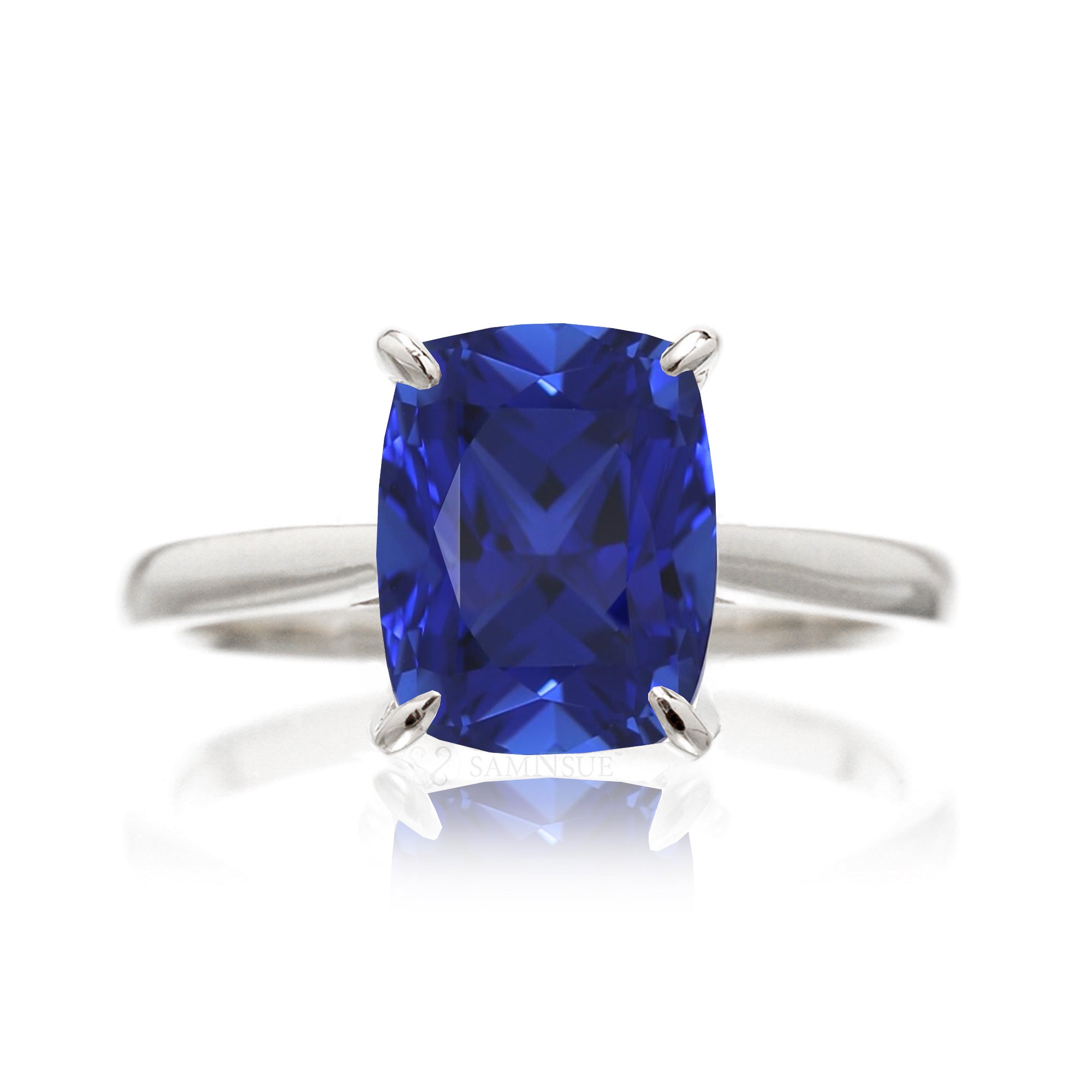 The Emily Cushion Sapphire Ring (Lab-Grown)