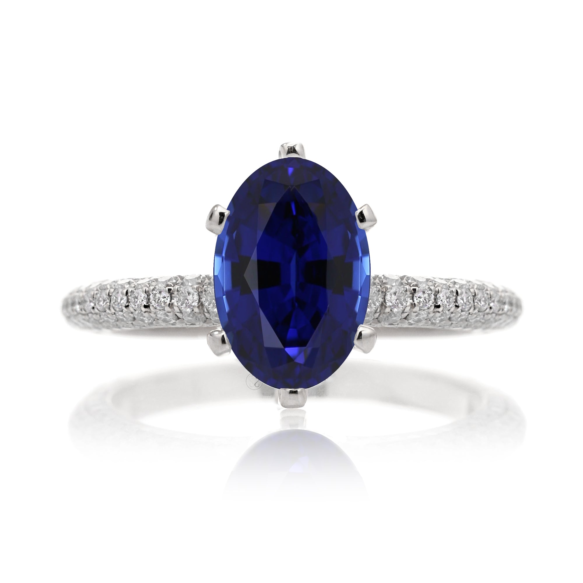 The Eve Solitaire Oval Sapphire Ring (Lab-Grown)