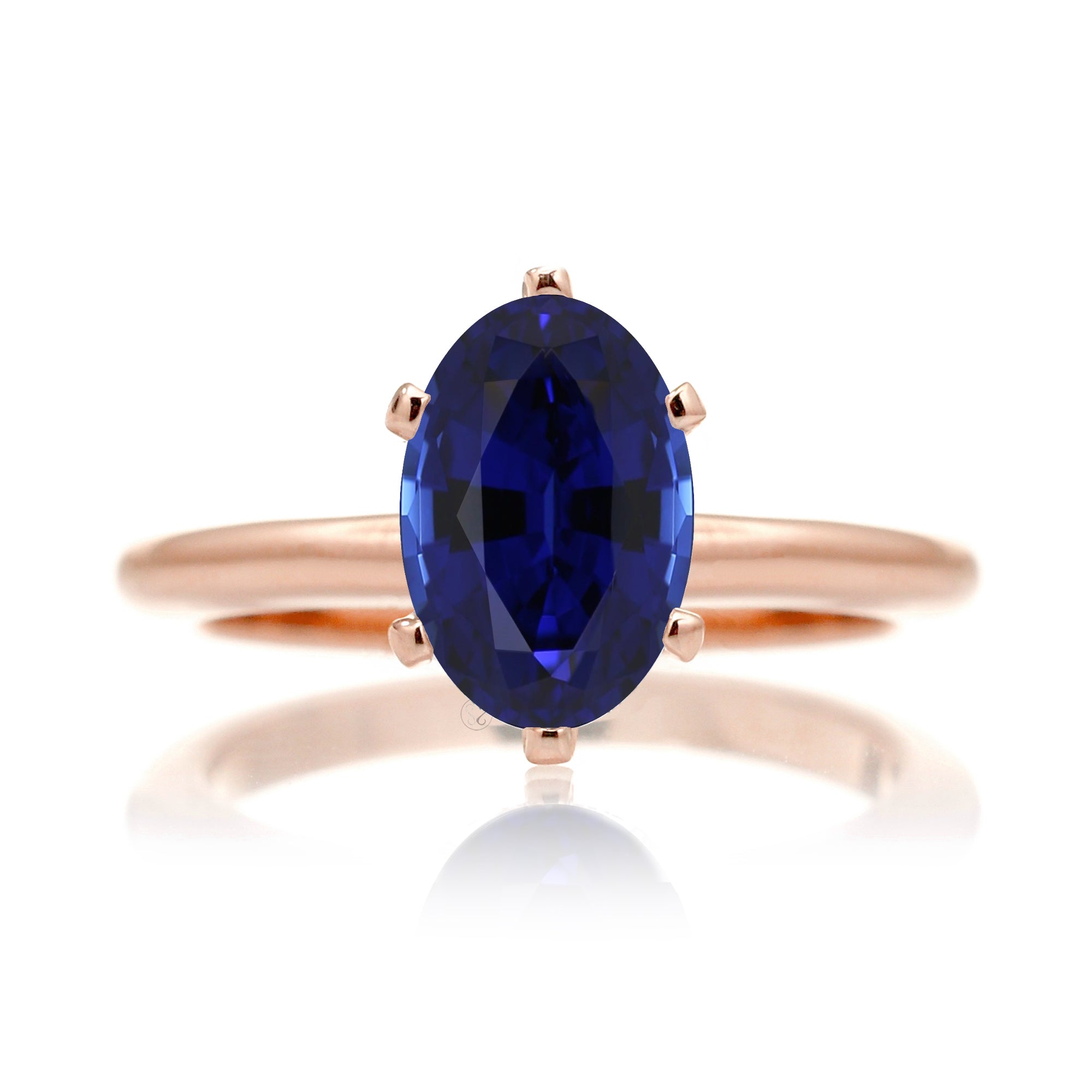 The Eve Solitaire Oval Sapphire Ring (Lab-Grown)