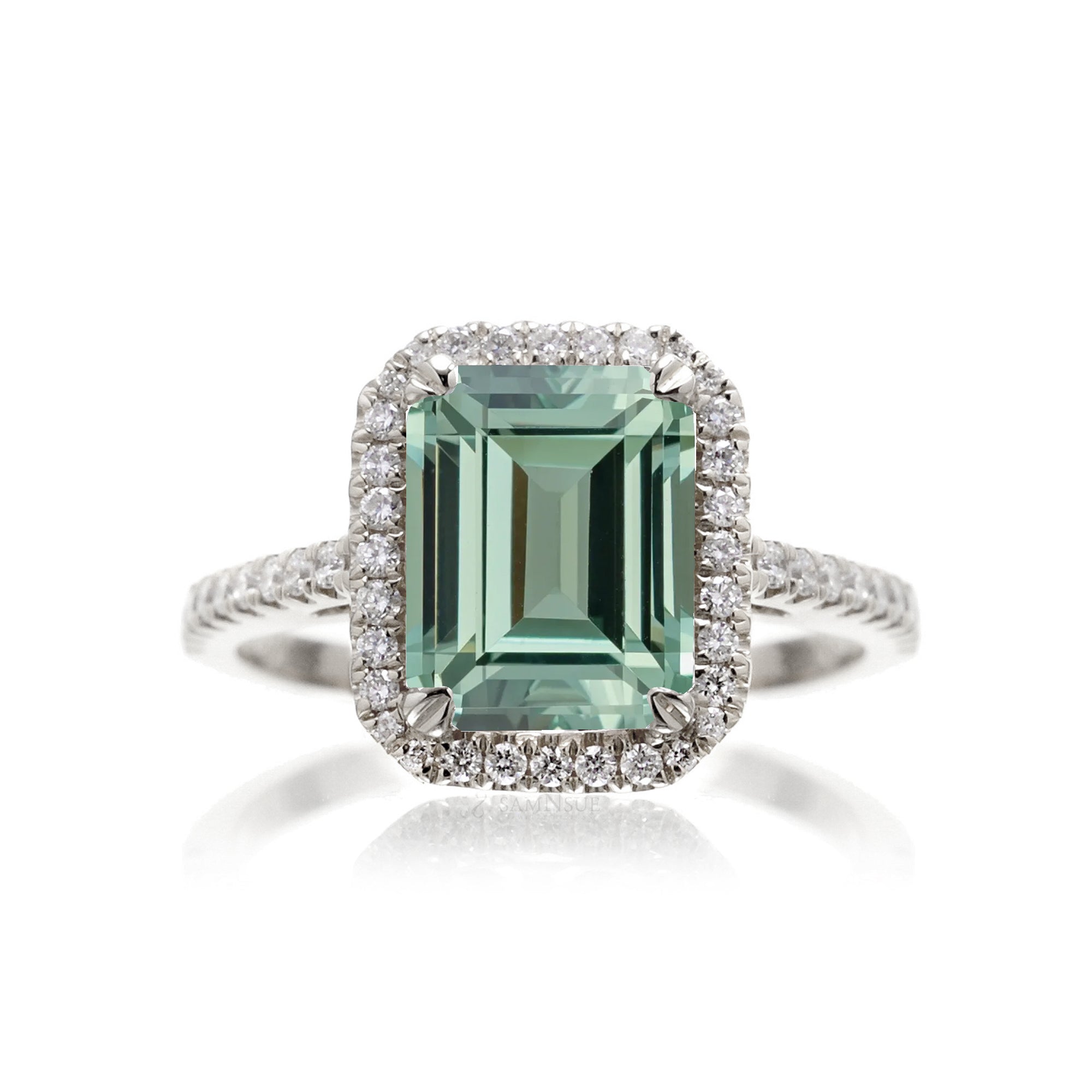 The Signature Emerald Cut Green Sapphire Ring