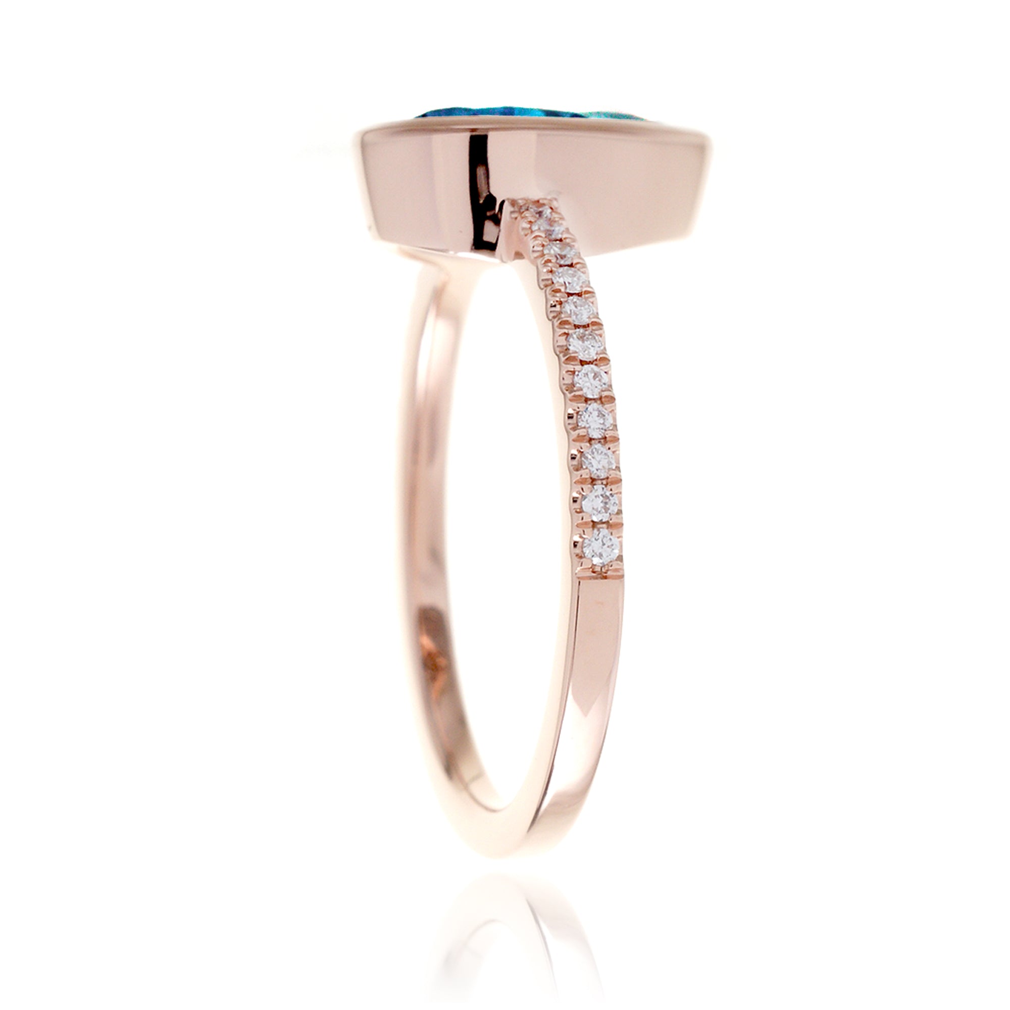 The Beverly Pear Swiss Blue Topaz Ring