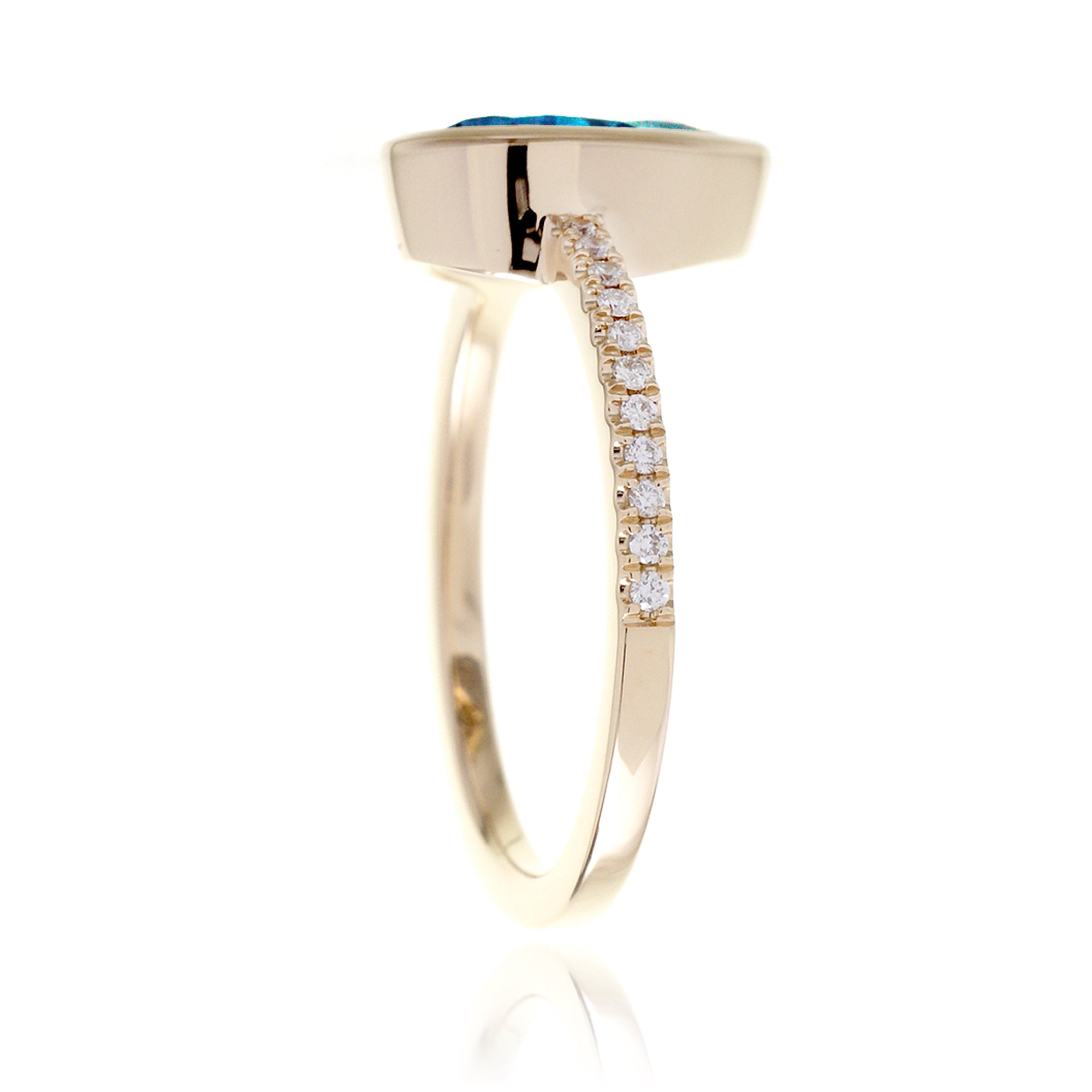 The Beverly Pear Swiss Blue Topaz Ring