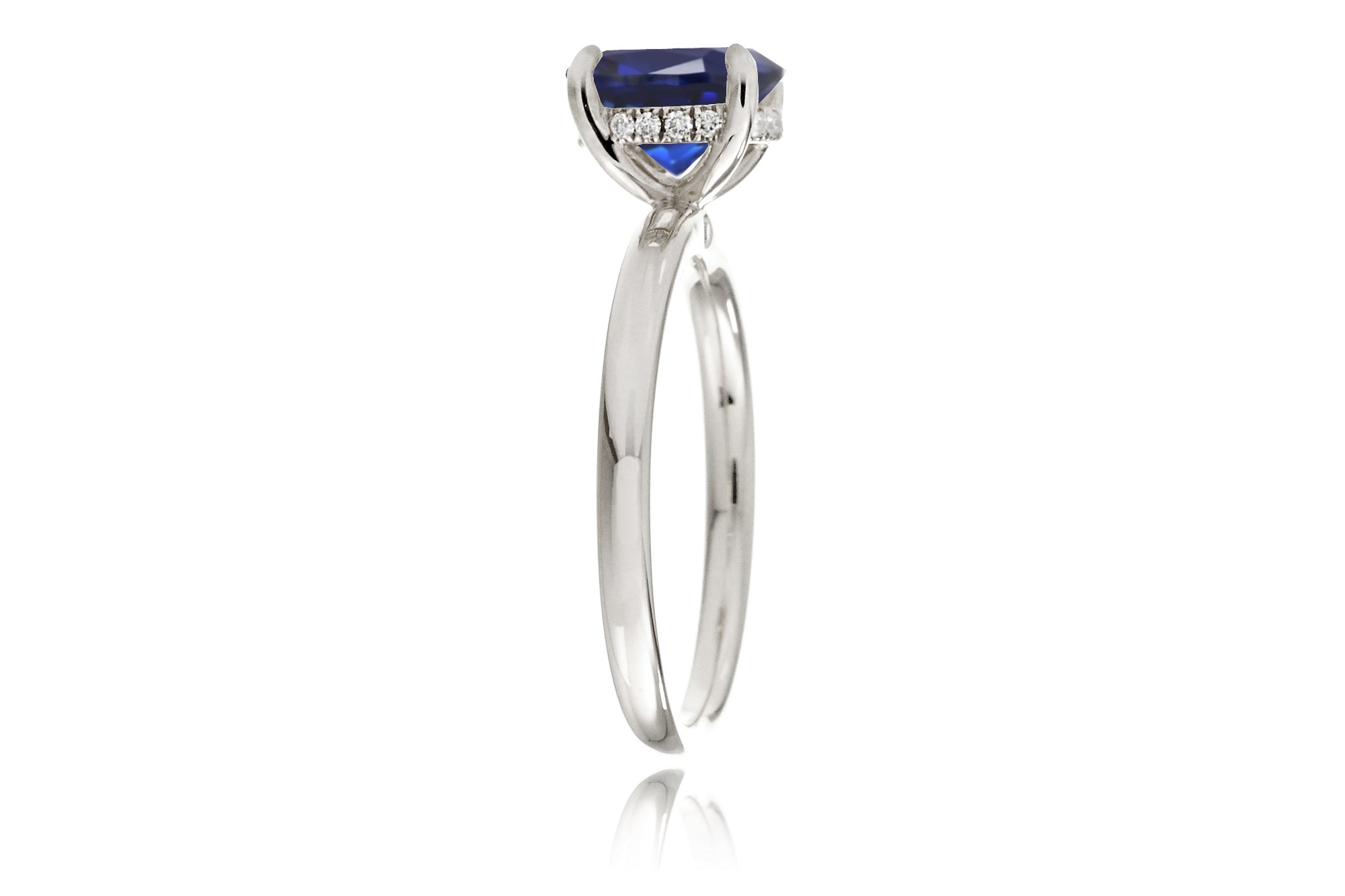 The Lucy Pear Cut Blue Sapphire Ring (Lab-Grown)